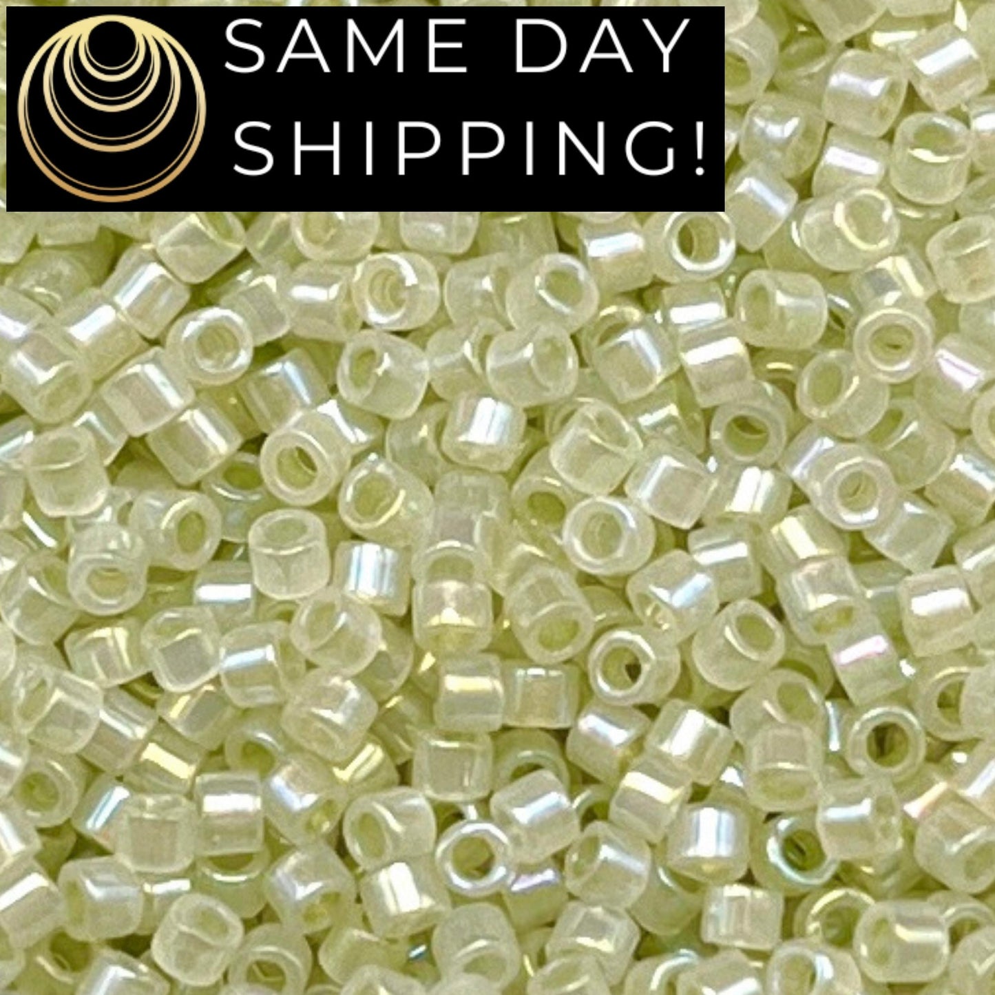 DB1765 SAME DAY Shipping! 1 Gram up to 20 Grams Miyuki 11/0 Delica Beads Sparkling Celery Lined Opal AB -Free Container!
