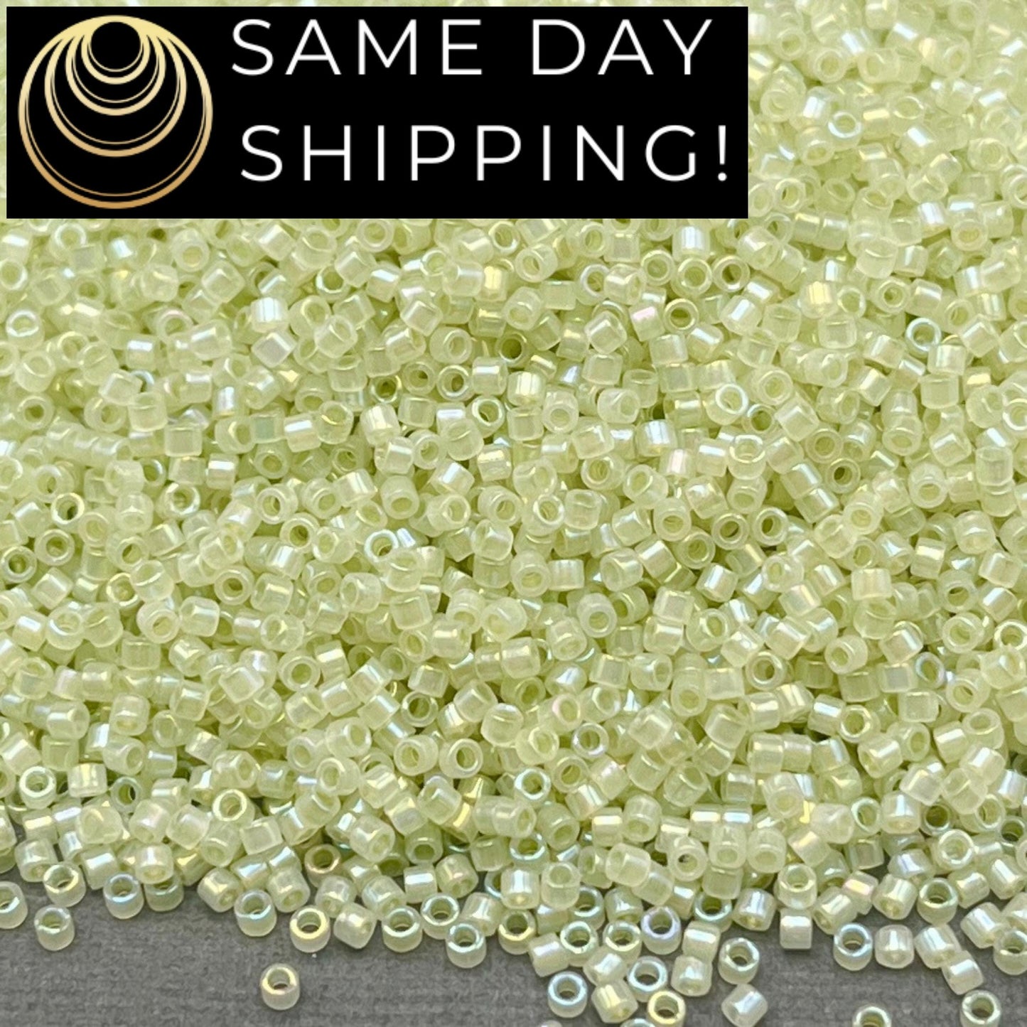 DB1765 SAME DAY Shipping! 1 Gram up to 20 Grams Miyuki 11/0 Delica Beads Sparkling Celery Lined Opal AB -Free Container!