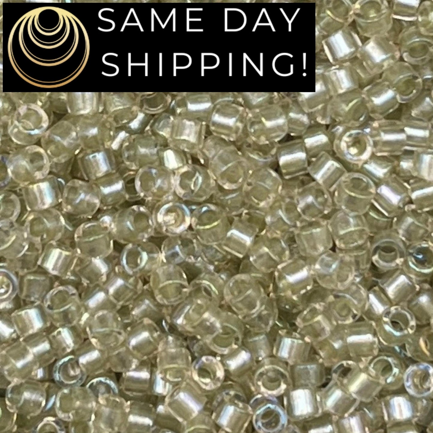 DB1766 SAME DAY Shipping! 1 Gram up to 20 Grams Miyuki 11/0 Delica Beads Sparkling Celery Lined Light Tea Rose AB -Free Container!