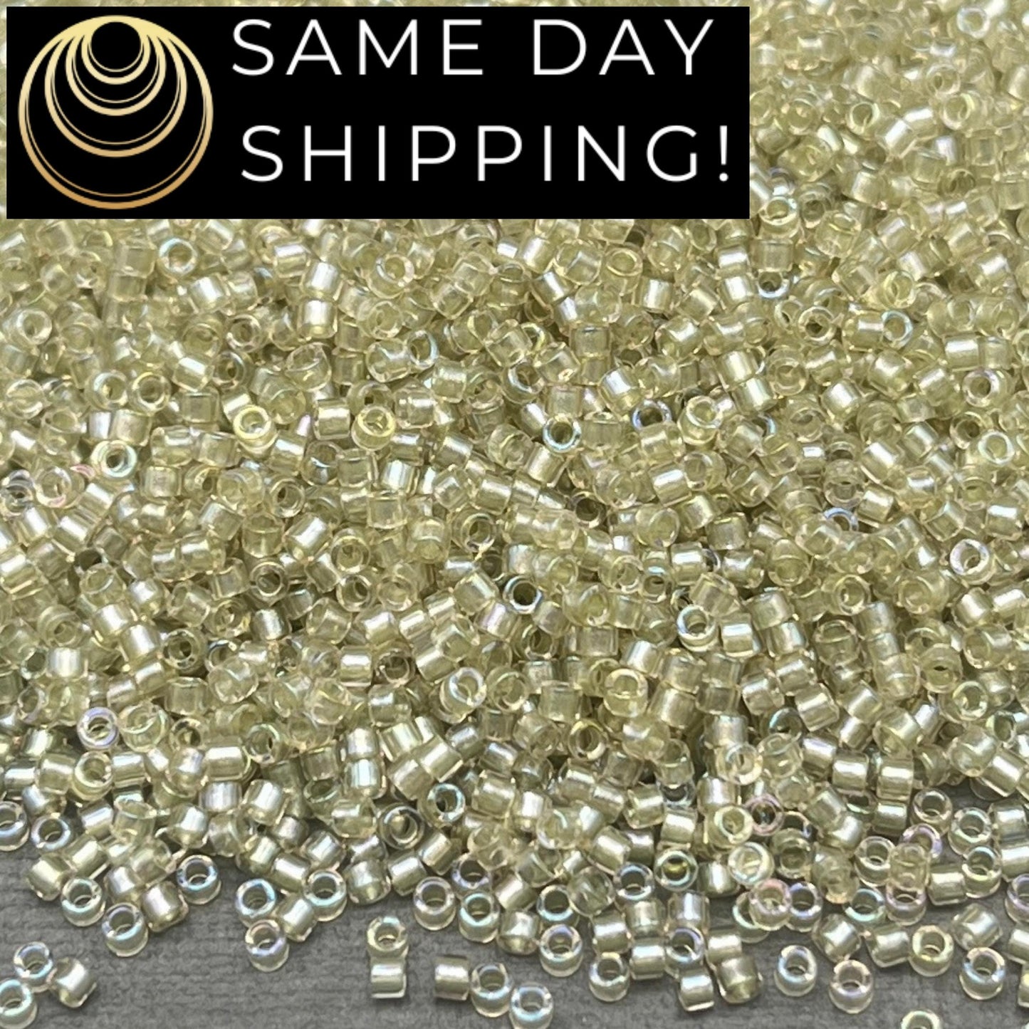 DB1766 SAME DAY Shipping! 1 Gram up to 20 Grams Miyuki 11/0 Delica Beads Sparkling Celery Lined Light Tea Rose AB -Free Container!