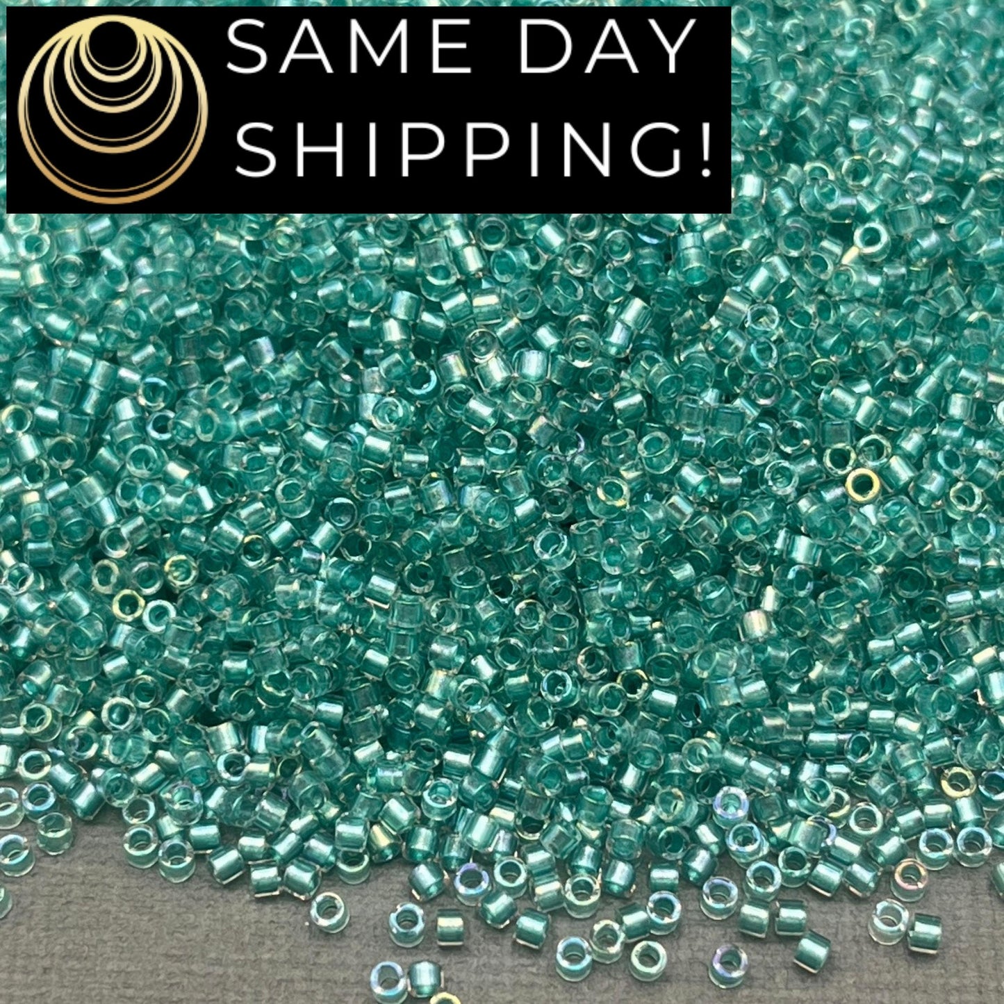 DB1767 SAME DAY Shipping! 1 Gram up to 20 Grams Miyuki 11/0 Delica Beads Sparkling Aqua Green Lined Crystal AB -Free Container!