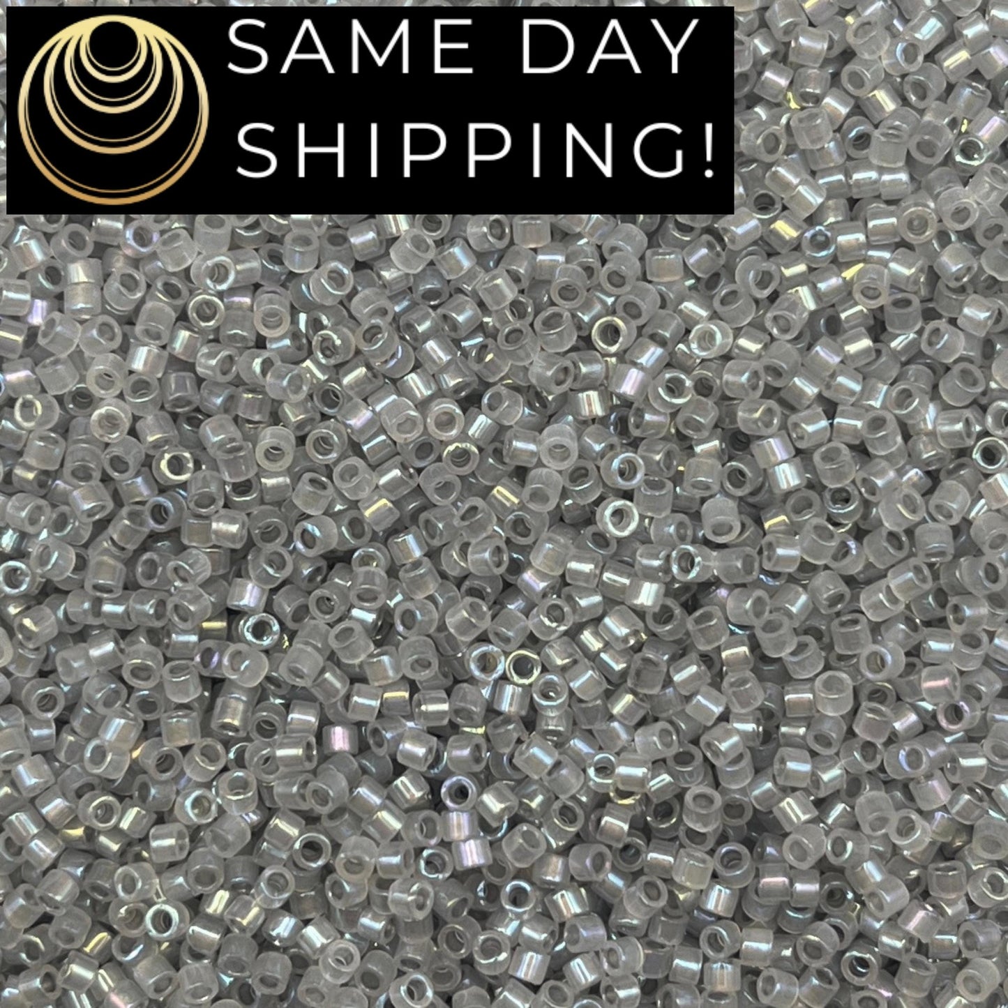 DB1770 SAME DAY SHIPPING! 1 Gram up to 20 Grams Miyuki 11/0 Delica Beads Sparkling Pewter Lined Opal Luster-Free Container!