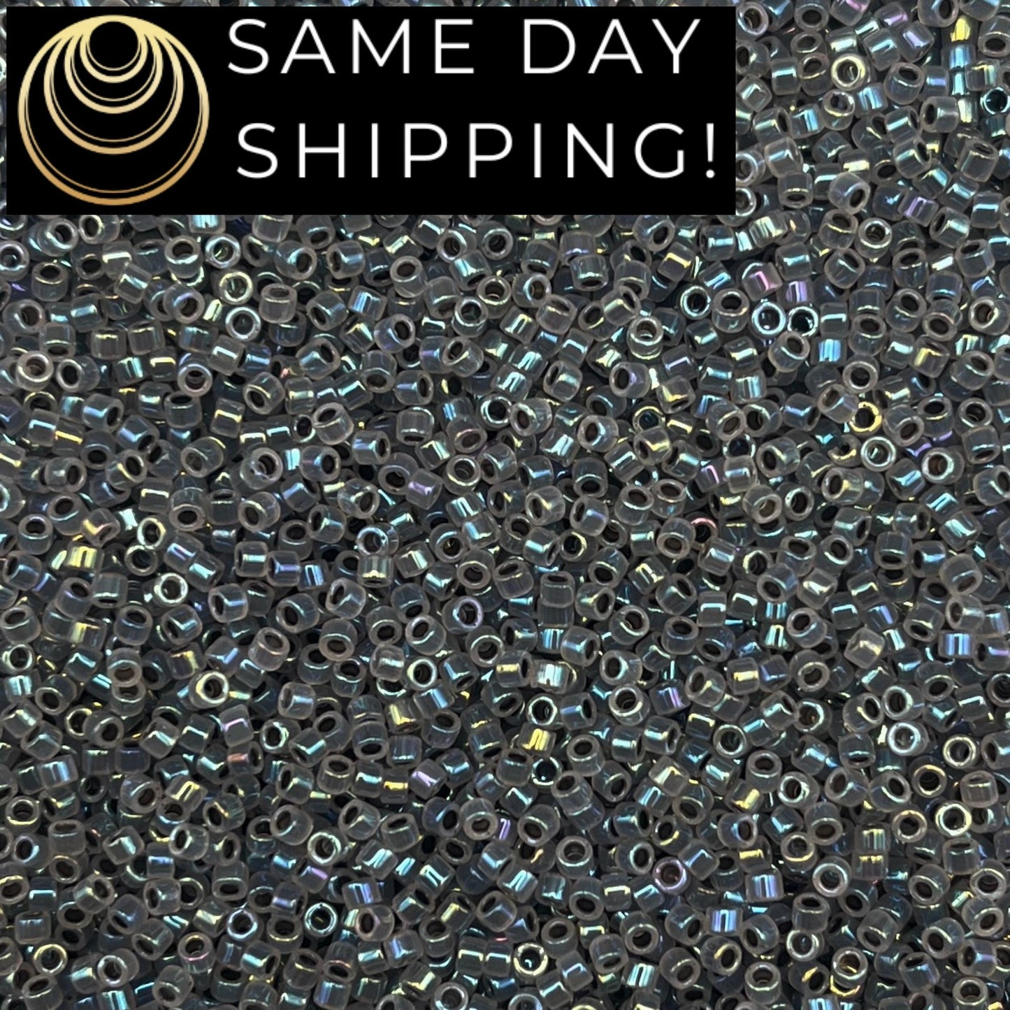 DB1774 SAME DAY Shipping! 1 Gram up to 20 Grams Miyuki 11/0 Delica Beads Sparkling Gray Lined Opal AB-Free Container!
