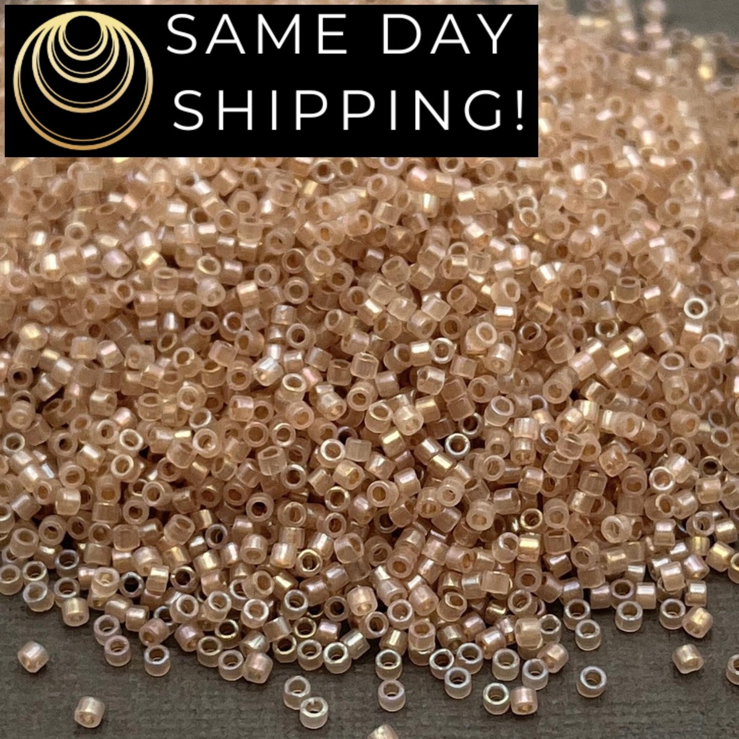 DB1731 SAME DAY Shipping! 1 Gram up to 20 Grams Miyuki 11/0 Delica Beads Beige Lined Opal AB -Free Container!