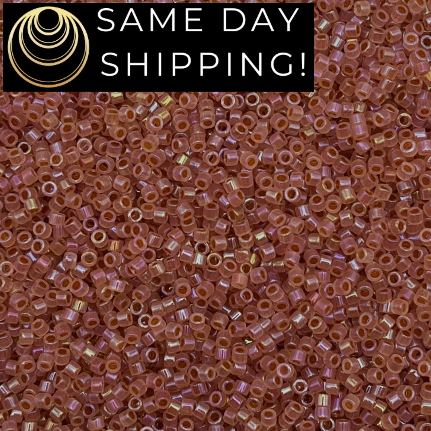 DB1733 SAME DAY Shipping! 1 Gram up to 20 Grams Miyuki 11/0 Delica Beads Dark Peach Lined Opal AB -Free Container!