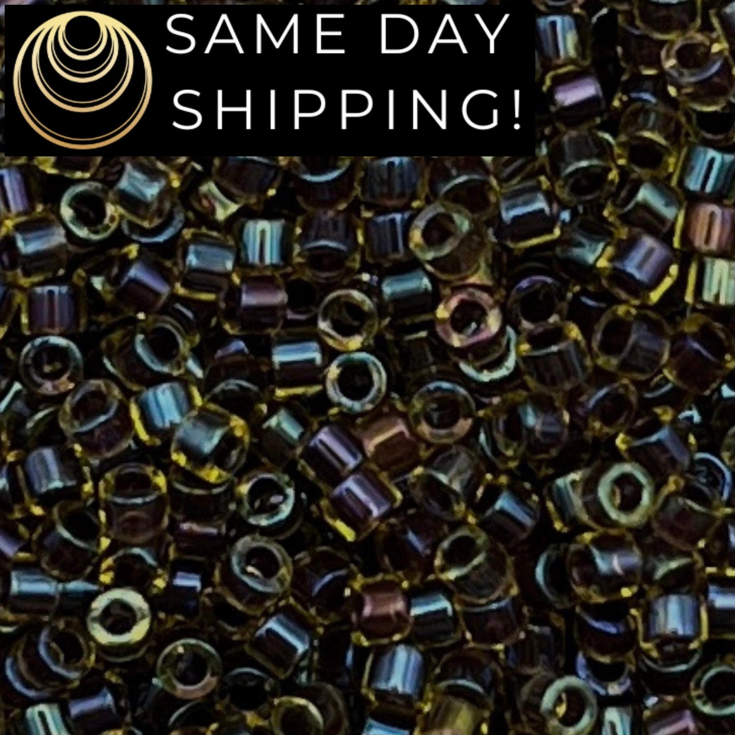 DB1740 SAME DAY Shipping! 1 Gram up to 20 Grams Miyuki 11/0 Delica Beads Dark Amethyst Lined Chartreuse AB-Free Container!