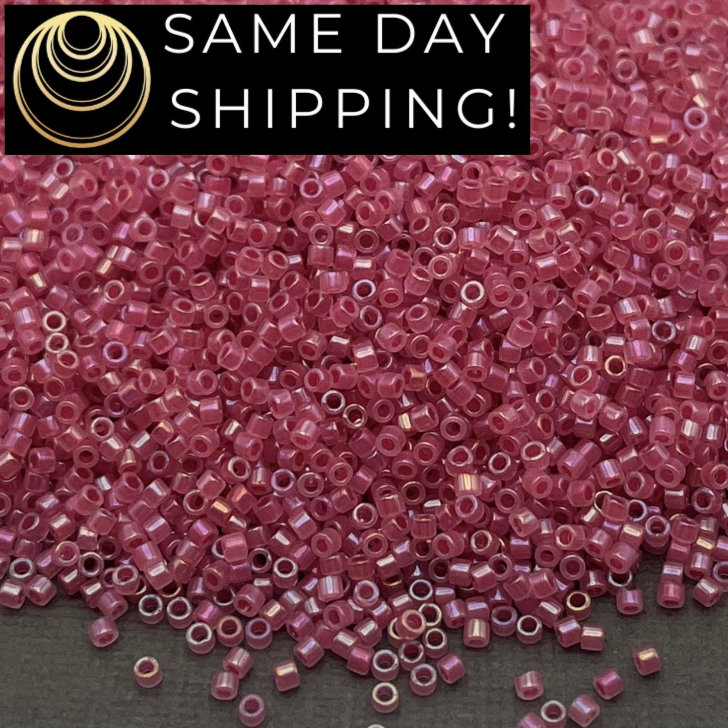 DB1742 SAME DAY SHIPPING! 1 Gram up to 20 Grams Miyuki 11/0 Delica Beads Rose Lined Opal Luster-Free Container!