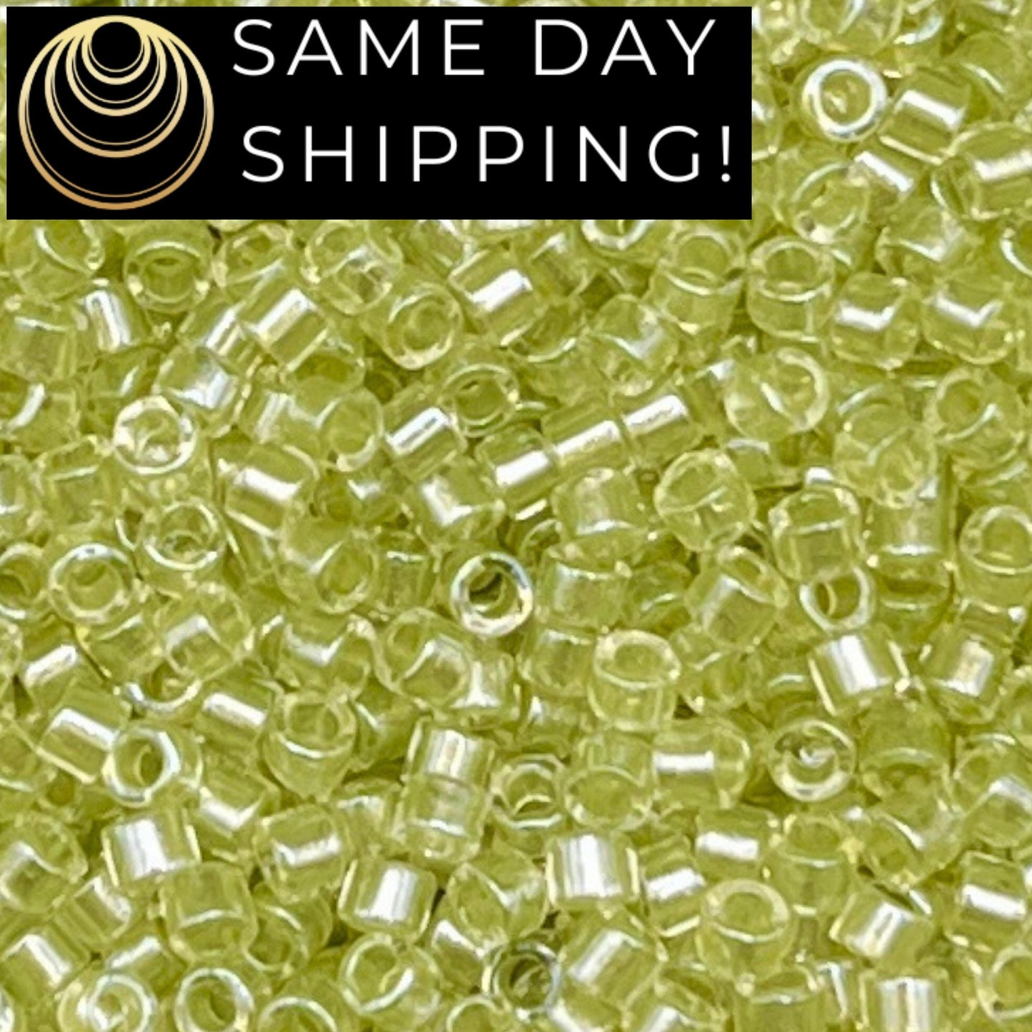 DB0903 SAME DAY SHIPPING! 1 Gram up to 20 Grams Miyuki 11/0 Delica Beads Sparkling Peridot Lined Crystal -Free Container!