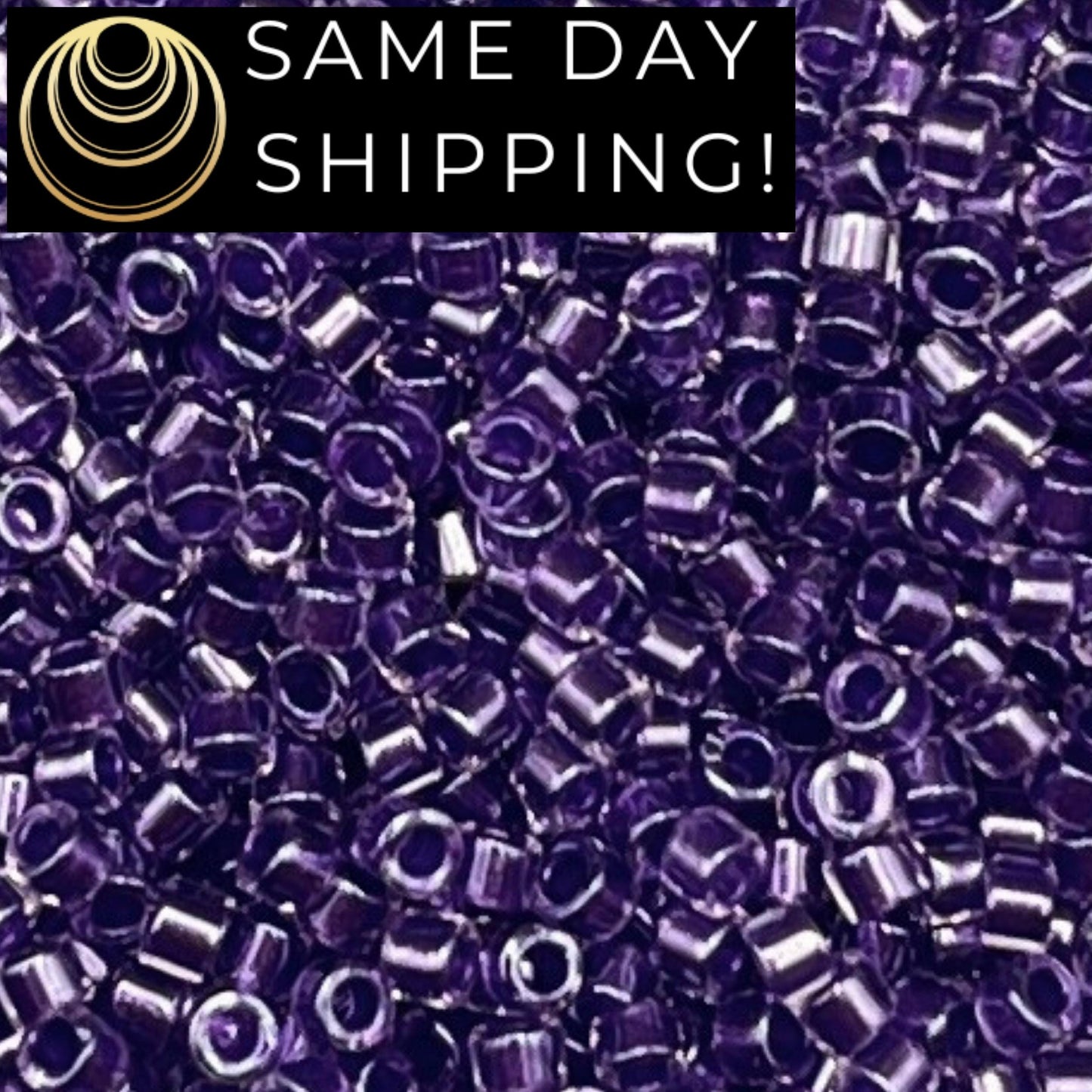 DB0906 SAME DAY SHIPPING! 1 Gram up to 20 Grams Miyuki 11/0 Delica Beads Sparkling Purple Lined Crystal-Free Container!