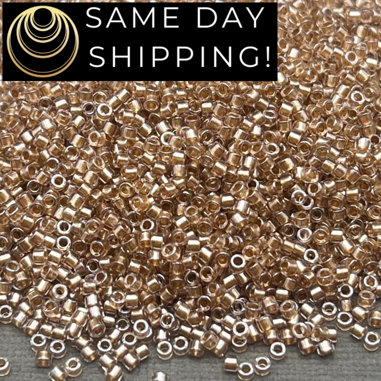 DB0907 SAME DAY SHIPPING! 1 Gram up to 20 Grams Miyuki 11/0 Delica Beads Sparkling Beige Lined Crystal DB907 -Free Container!