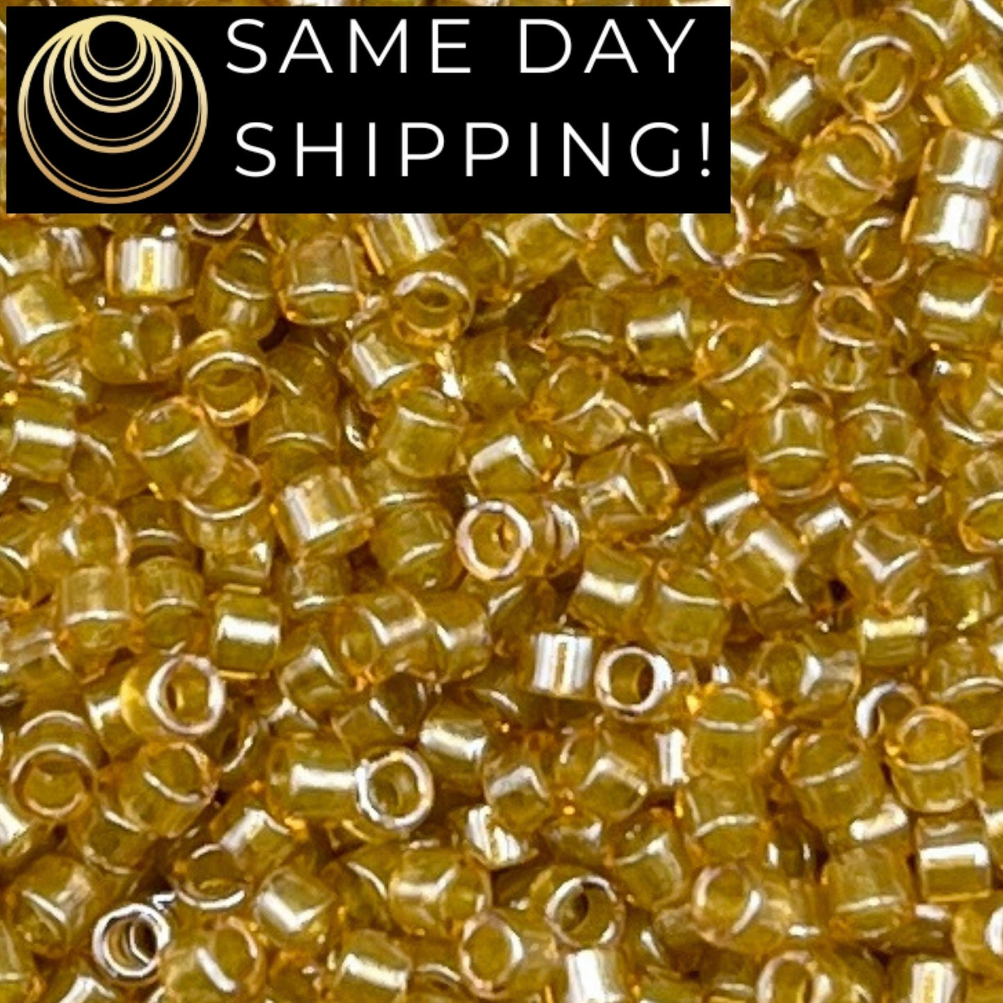 DB0911 SAME DAY SHIPPING! 1 Gram up to 20 Grams Miyuki 11/0 Delica Beads Sparkling Light Peridot Lined Topaz DB911 -Free Container!