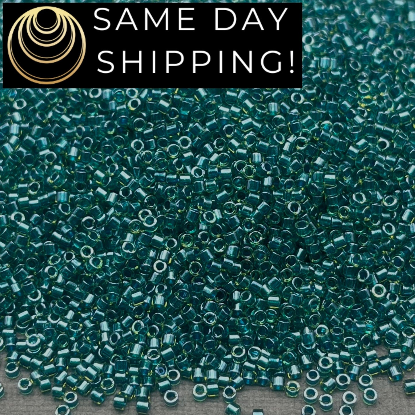 DB0919 SAME DAY SHIPPING! 1 Gram up to 20 Grams Miyuki 11/0 Delica Beads Sparkling Dark Teal Lined Crystal DB919 -Free Container!