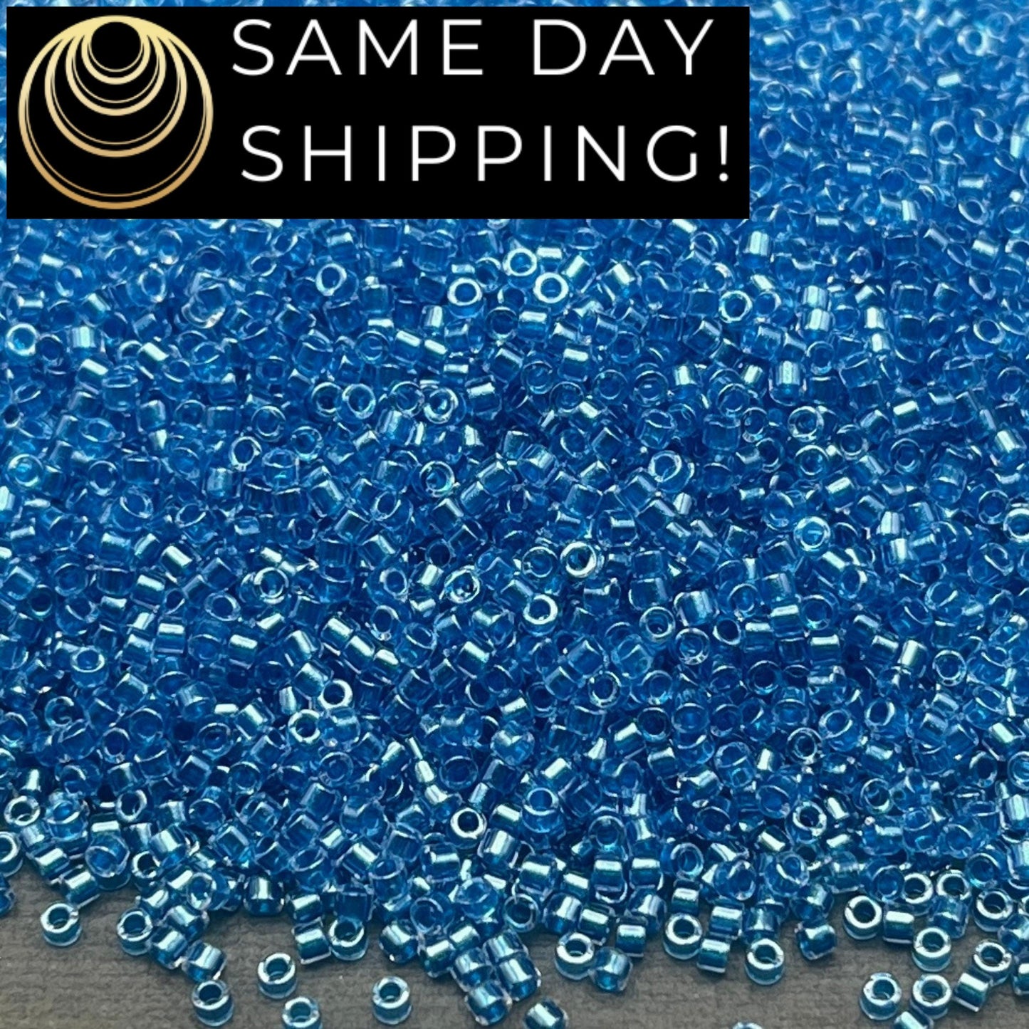 DB0920 SAME DAY SHIPPING! 1 Gram up to 20 Grams Miyuki 11/0 Delica Beads Sparkling Cerulean Blue Lined Crystal DB920 -Free Container!