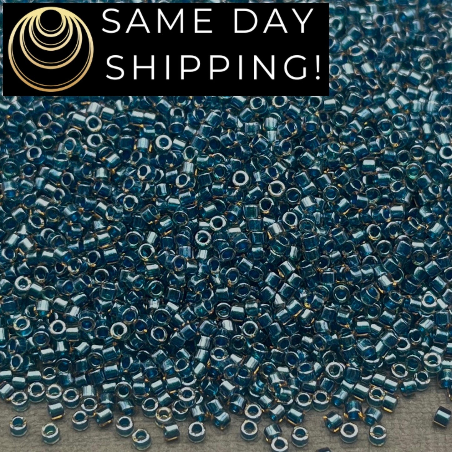DB0921 SAME DAY SHIPPING! 1 Gram up to 20 Grams Miyuki 11/0 Delica Beads Sparkling Blue Lined Topaz DB921 -Free Container!