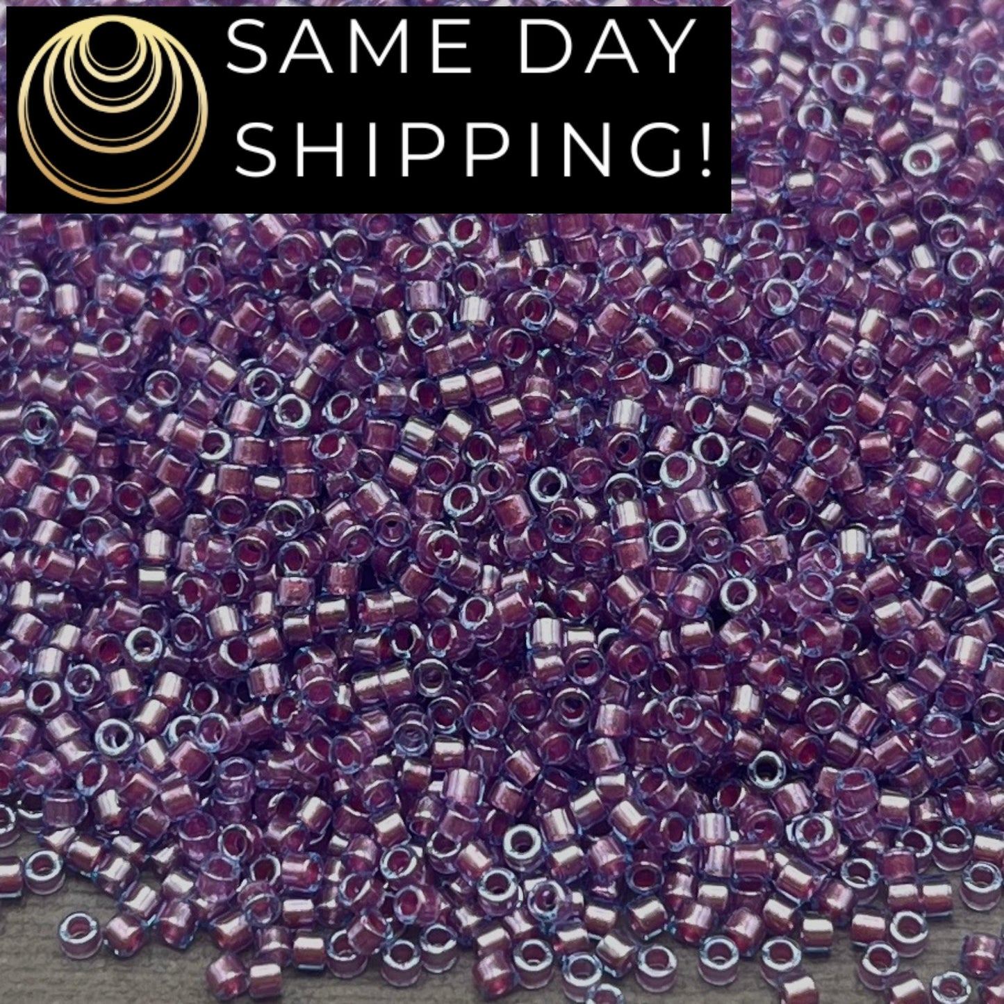 DB0922 SAME DAY SHIPPING! 1 Gram up to 20 Grams Miyuki 11/0 Delica Beads Sparkling Purple Orchid Lined Aqua DB922-Free Container!
