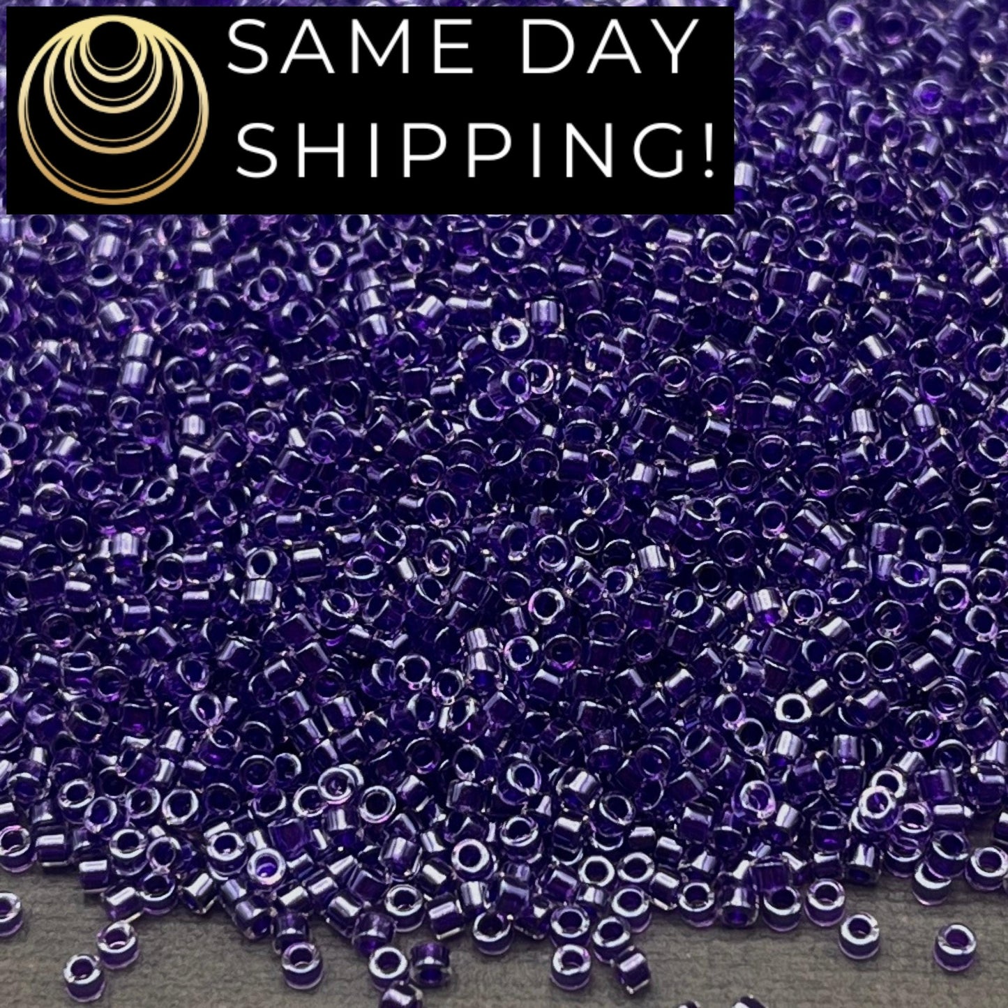 DB0923 SAME DAY SHIPPING! 1 Gram up to 20 Grams Miyuki 11/0 Delica Beads Sparkling Amethyst Lined Crystal DB923 -Free Container!