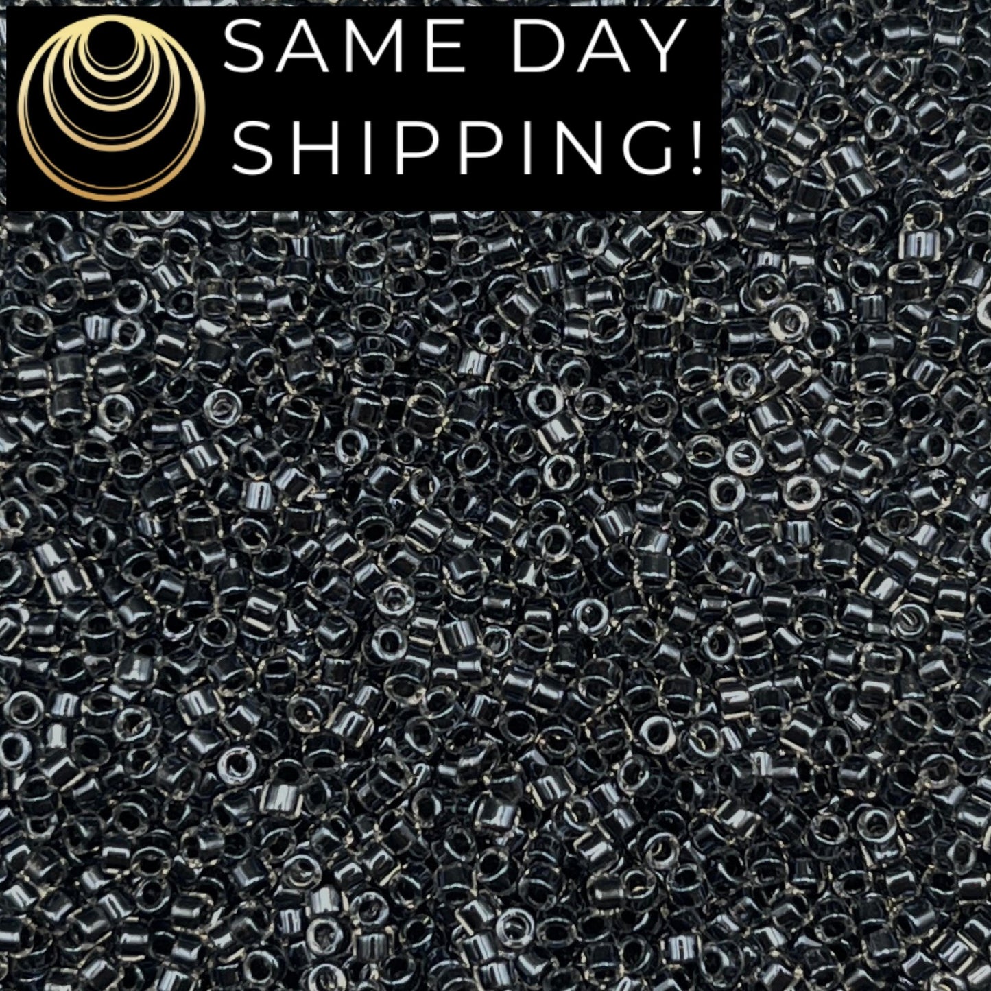 DB0925 SAME DAY SHIPPING! 1 Gram up to 20 Grams Miyuki 11/0 Delica Beads Sparkling Charcoal Lined Crystal DB925 -Free Container!
