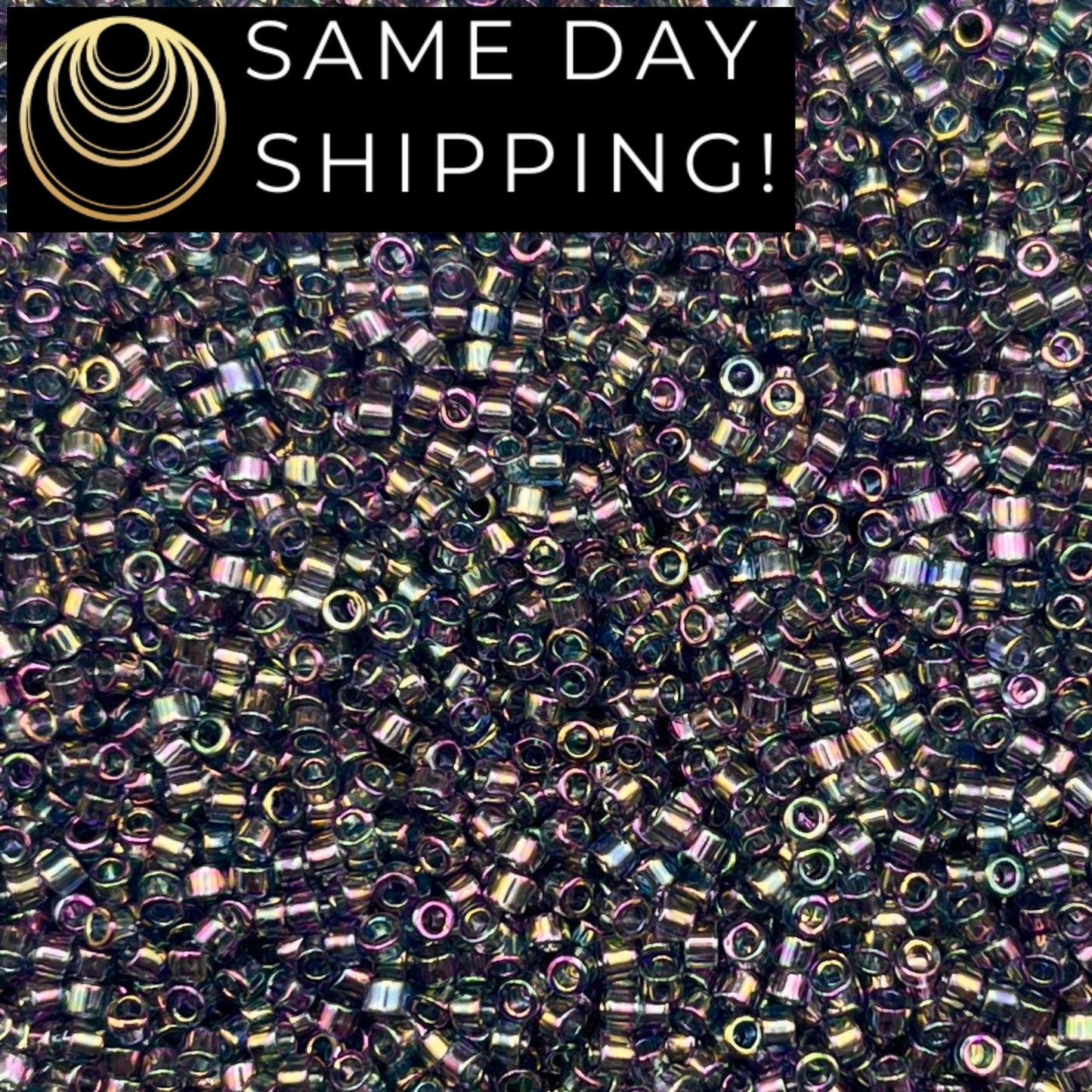 DB0111 SAME DAY SHIPPING! 1 Gram up to 20 Grams Miyuki 11/0 Delica Beads Transparent Blue Gray Rainbow Gold Luster DB111 -Free Container!