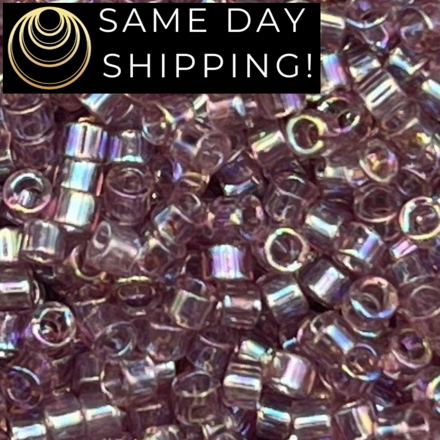 DB0173 SAME DAY Shipping! 1 Gram up to 20 Grams Miyuki 11/0 Delica Beads Transparent Smoky Amethyst AB DB173 -Free Container!