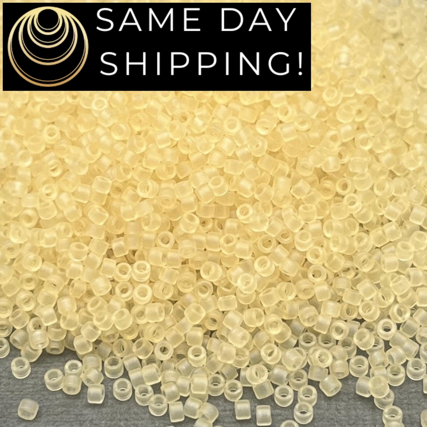DB382 SAME DAY SHIPPING! 1 Gram up to 20 Grams Miyuki 11/0 Delica Beads Matte Transparent Pale Topaz Luster DB0382 -Free Container!