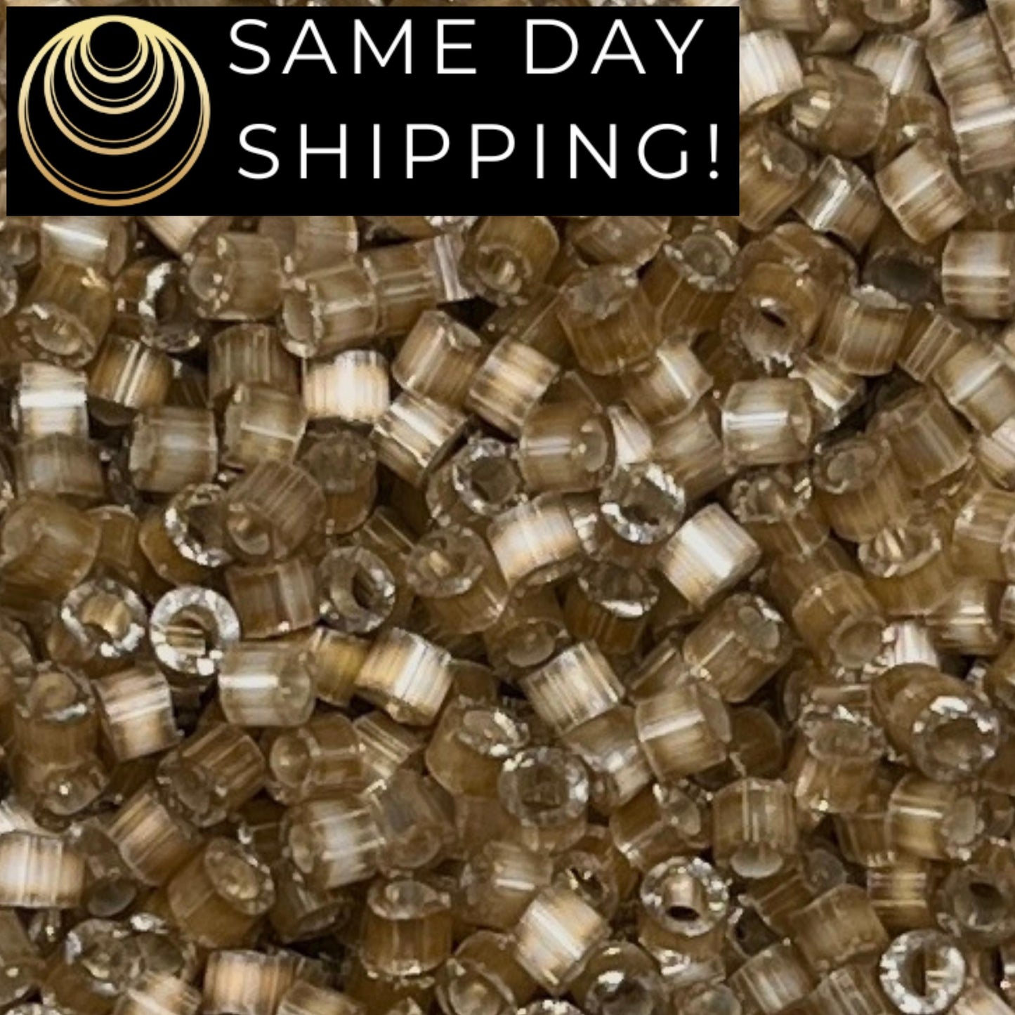 DB671 SAME DAY SHIPPING! 1 Gram up to 20 Grams Miyuki 11/0 Delica Beads Silver Lined Variegated Taupe Silk Satin DB0671 -Free Container!