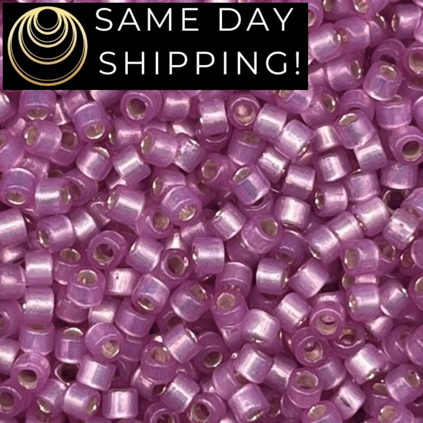 DB2180 SAME DAY SHIPPING! 1 Gram up to 20 Grams Miyuki 11/0 Delica Beads Duracoat Semi-Frosted Silver Lined Dyed Orchid -Free Container!
