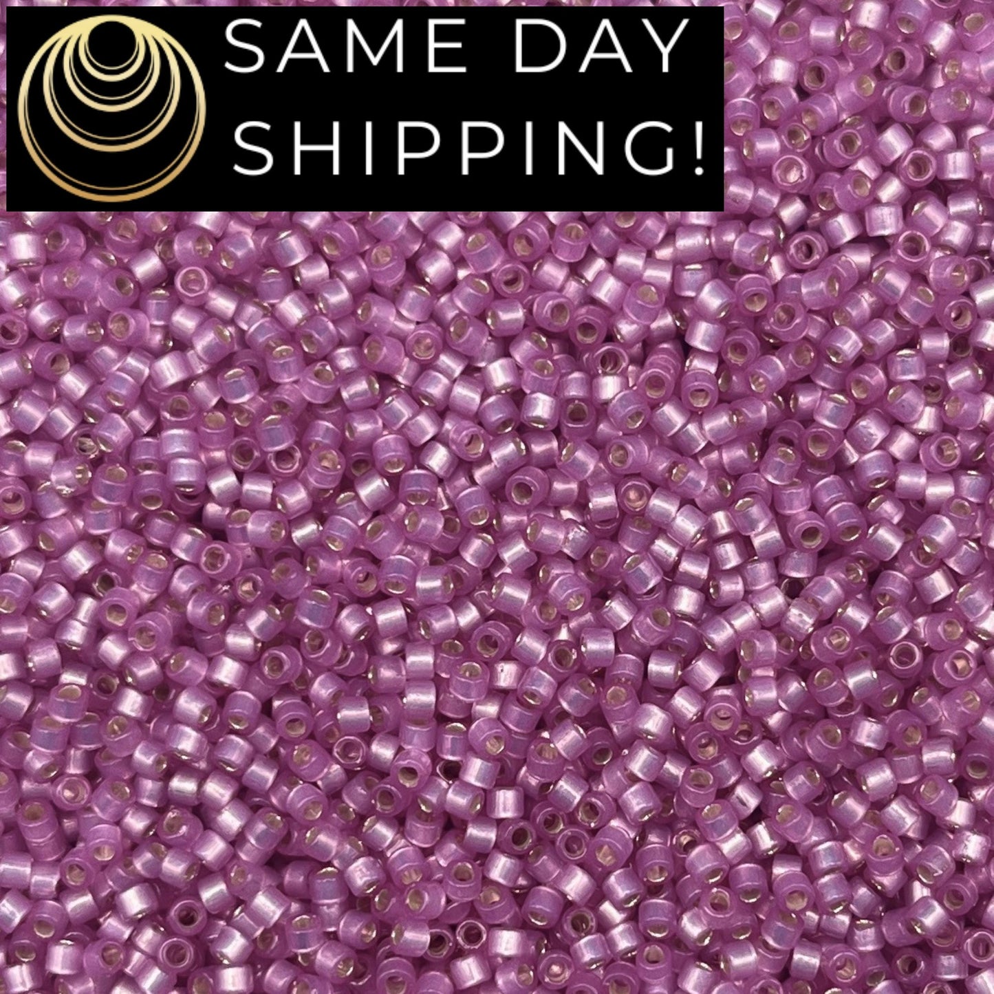 DB2180 SAME DAY SHIPPING! 1 Gram up to 20 Grams Miyuki 11/0 Delica Beads Duracoat Semi-Frosted Silver Lined Dyed Orchid -Free Container!