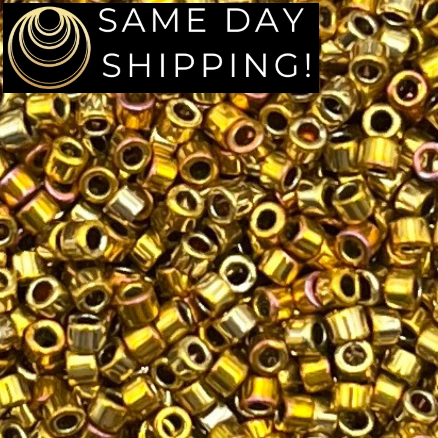 DB501 SAME DAY Shipping! 1 Gram up to 20 Grams Miyuki 11/0 Delica Beads 24kt Gold Plated Opaque Rose Iris AB DB0501-Free Container!