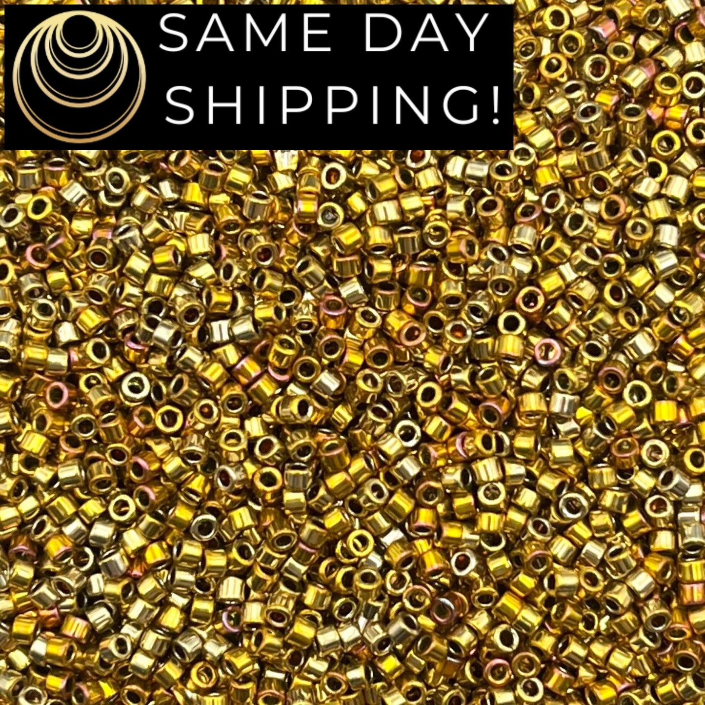 DB501 SAME DAY Shipping! 1 Gram up to 20 Grams Miyuki 11/0 Delica Beads 24kt Gold Plated Opaque Rose Iris AB DB0501-Free Container!
