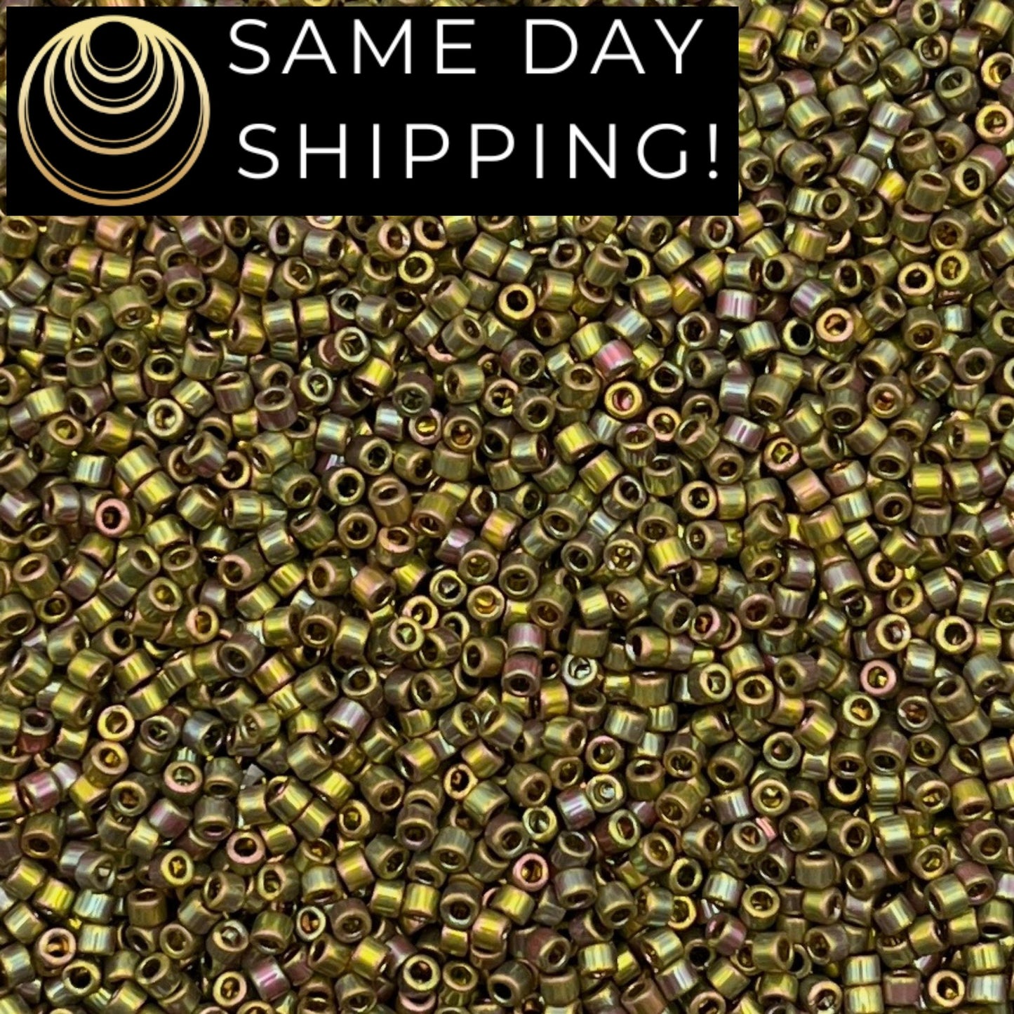 DB508 SAME DAY SHIPPING! 1 Gram up to 20 Grams Miyuki 11/0 Delica Beads 24kt Green Gold Iris DB0508 -Free Container!