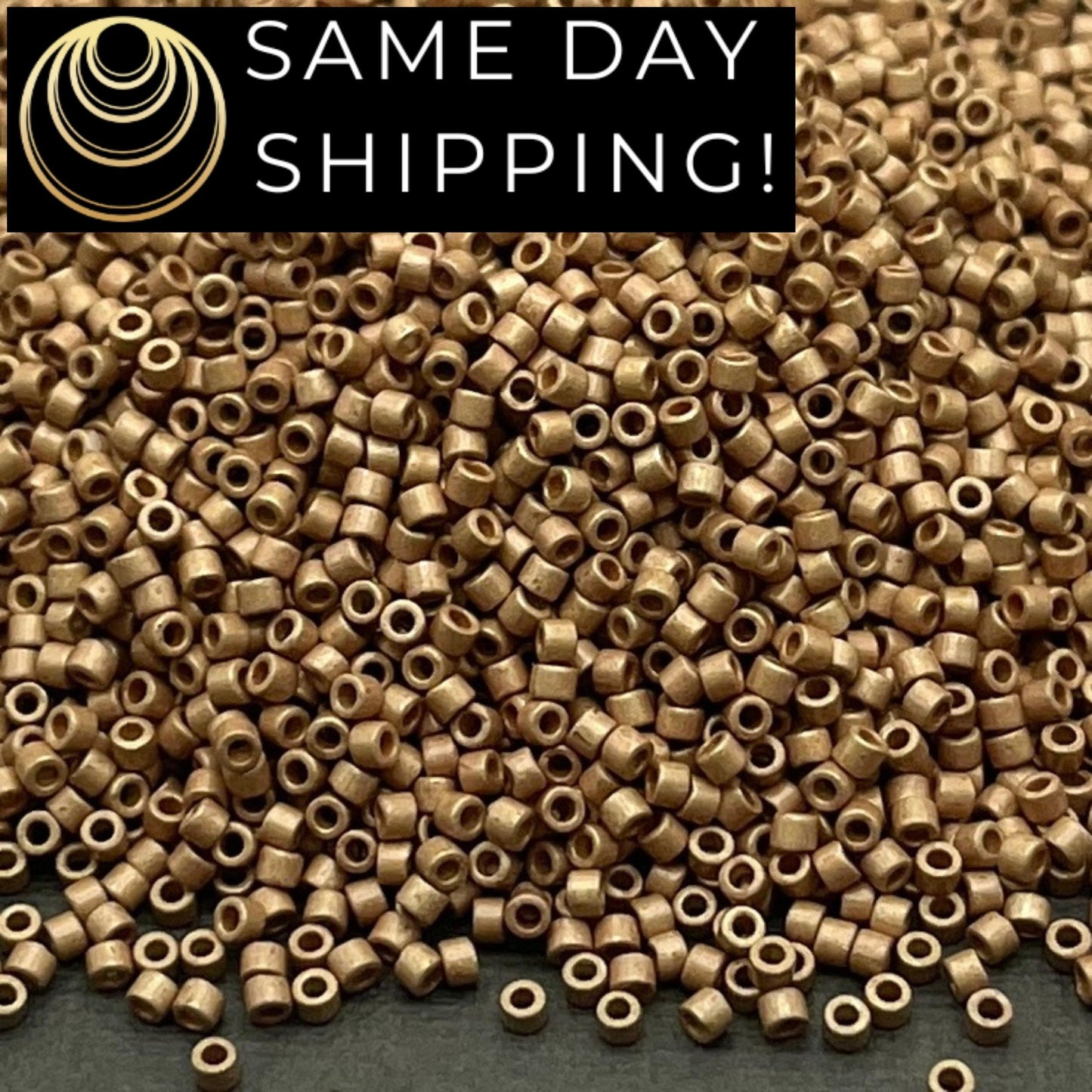 DB1834F SAME DAY SHIPPING! 1 Gram up to 20 Grams Miyuki 11/0 Delica Beads Duracoat Galvanized Matte Champagne-Free Container!