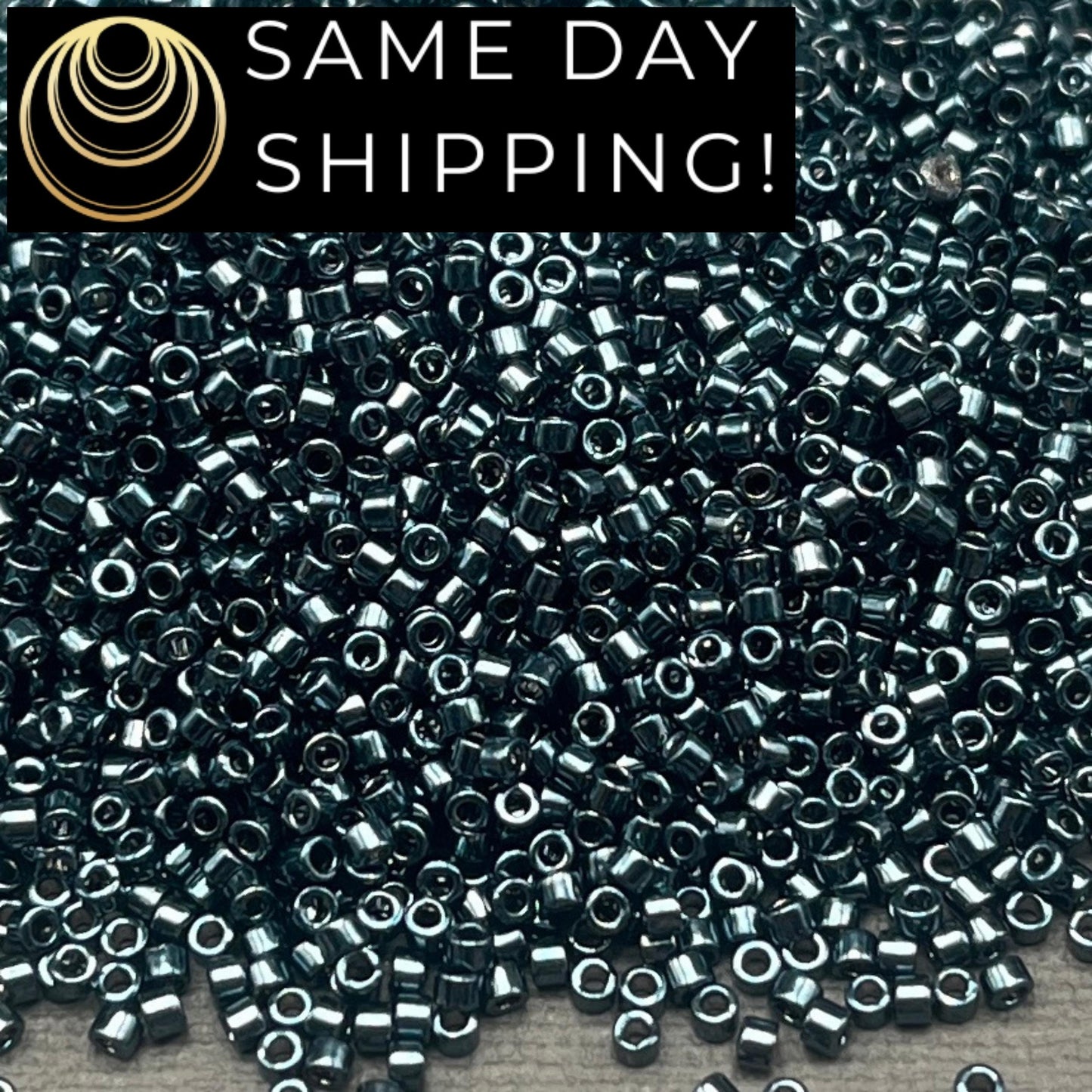 DB465 SAME DAY SHIPPING! 1 Gram-20 Grams Miyuki 11/0 Delica Beads Galvanized Midnight Blue DB0465 -Free Container!