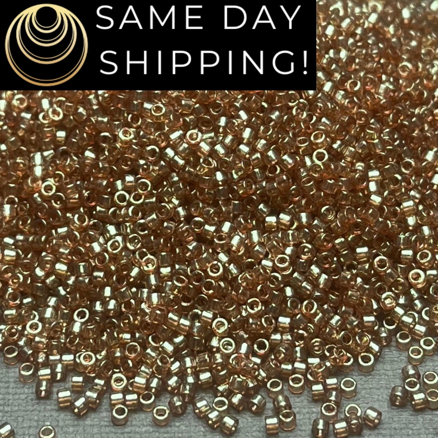 DB0102 SAME DAY SHIPPING! 1 Gram up to 20 Grams Miyuki 11/0 Delica Beads Gold Luster Rose DB102 -Free Container!