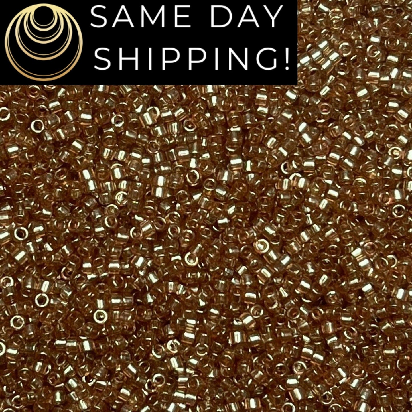 DB0102 SAME DAY SHIPPING! 1 Gram up to 20 Grams Miyuki 11/0 Delica Beads Gold Luster Rose DB102 -Free Container!