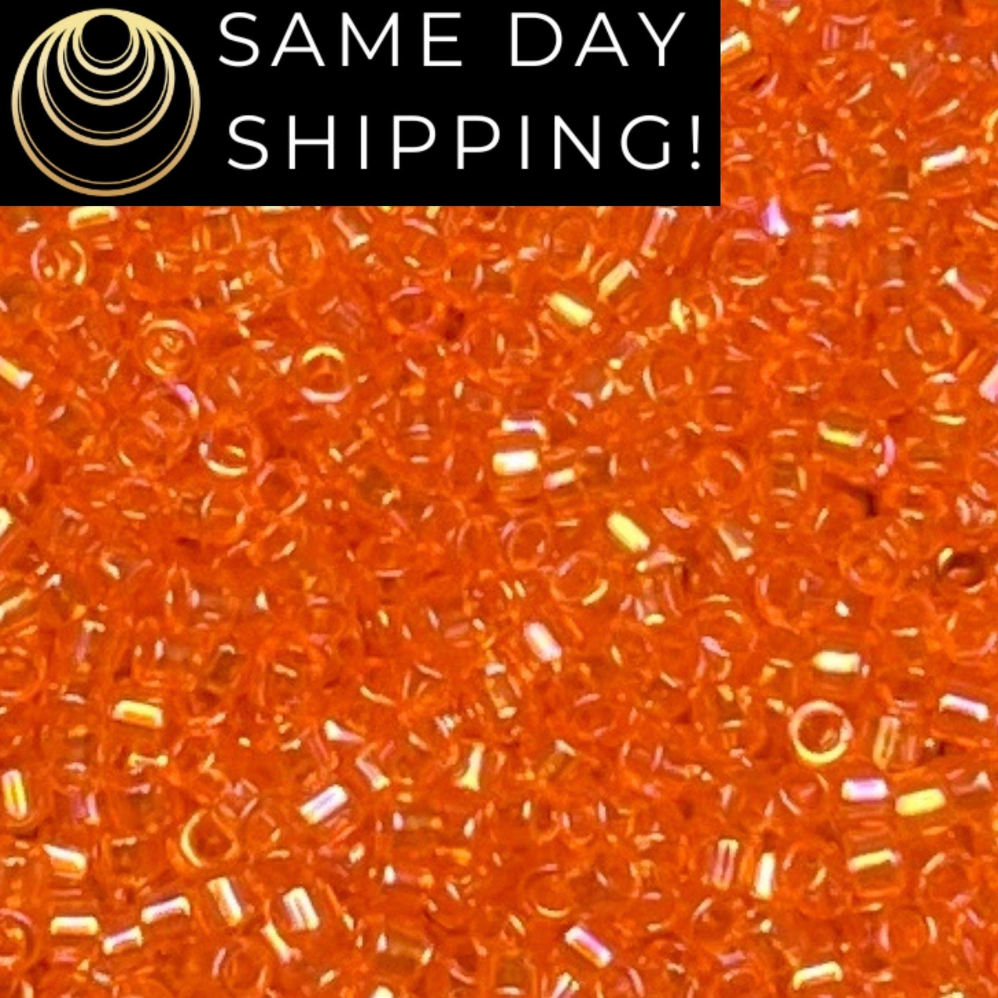DB0151 SAME DAY Shipping! 1 Gram-20 Grams Miyuki 11/0 Delica Beads Transparent Orange AB DB151-Free Container!