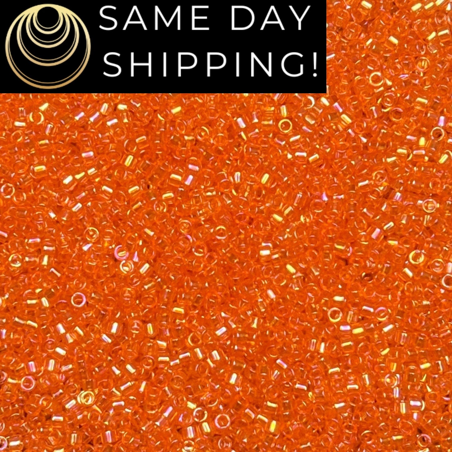 DB0151 SAME DAY Shipping! 1 Gram-20 Grams Miyuki 11/0 Delica Beads Transparent Orange AB DB151-Free Container!