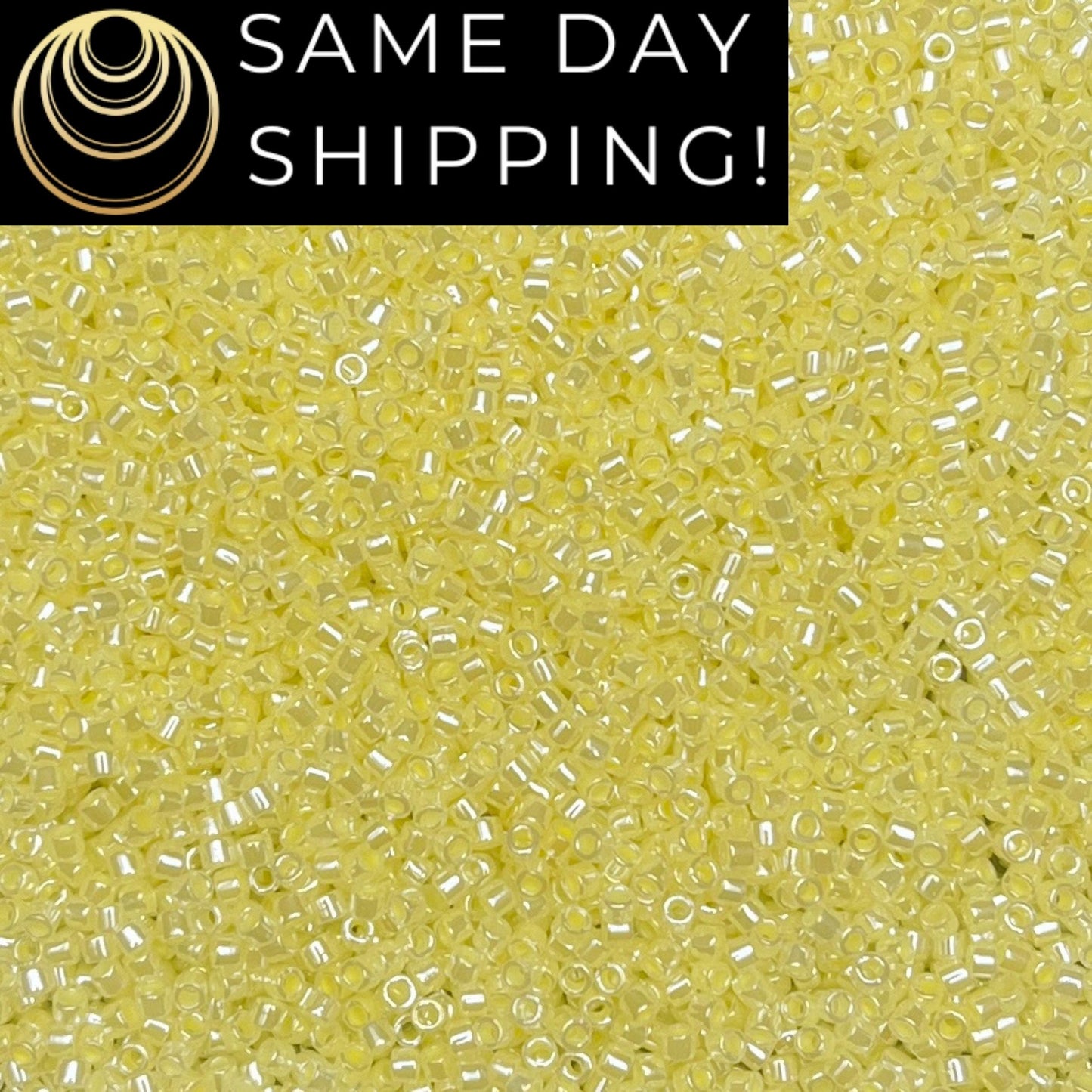 DB0232 SAME DAY SHIPPING! 1 Gram-20 Grams Miyuki 11/0 Delica Beads Lined Crystal Pale Yellow Luster DB232 -Free Container!