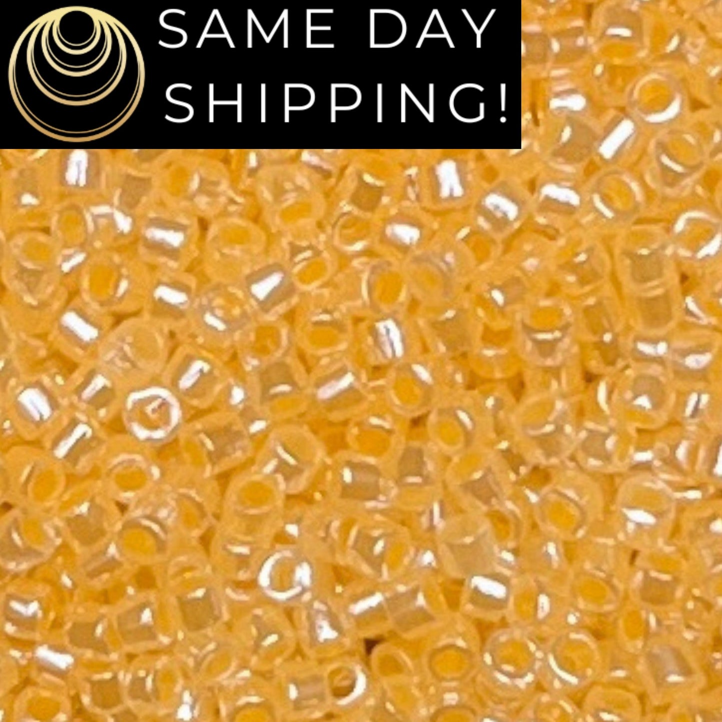 DB0233 SAME DAY SHIPPING! 1 Gram-20 Grams Miyuki 11/0 Delica Beads Lined Crystal Orange Cream Ceylon Luster DB233 -Free Container!