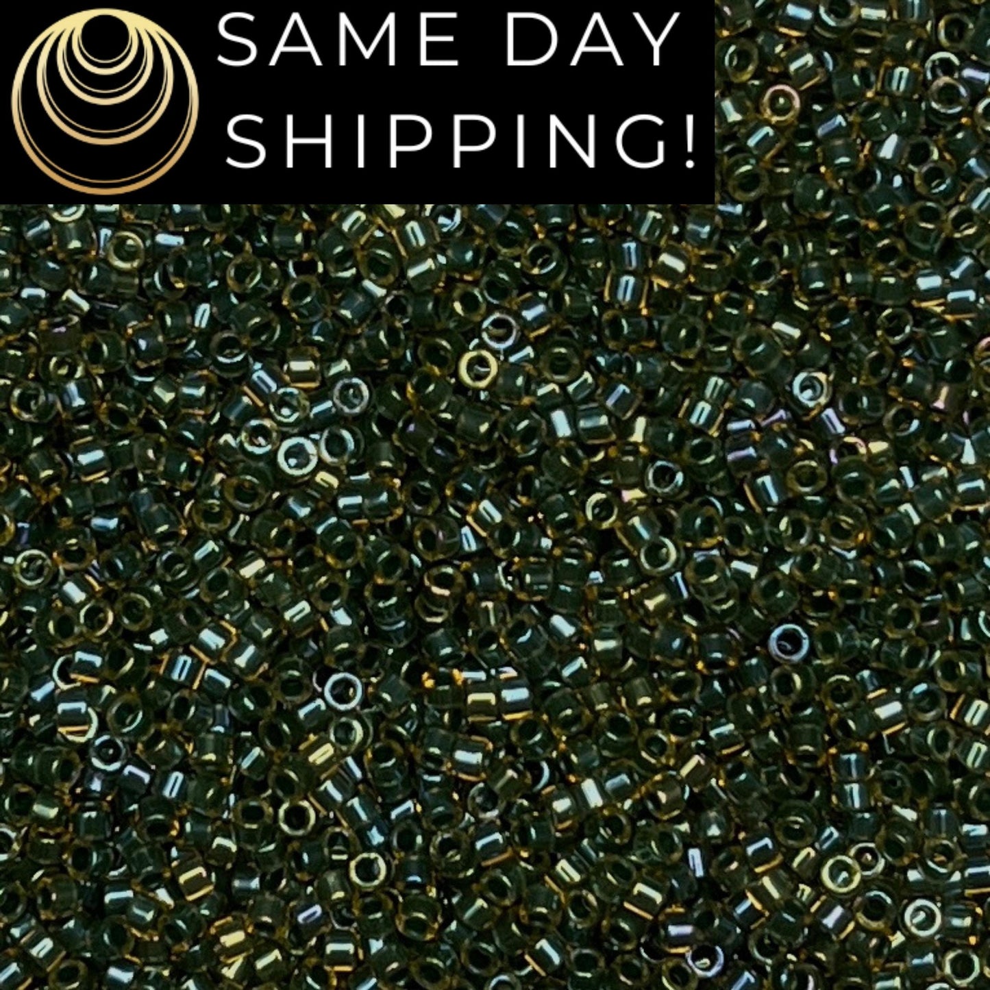 DB0273 SAME DAY Shipping! 1 Gram-20 Grams Miyuki 11/0 Delica Beads Forest Green Lined Topaz AB DB273 -Free Container!