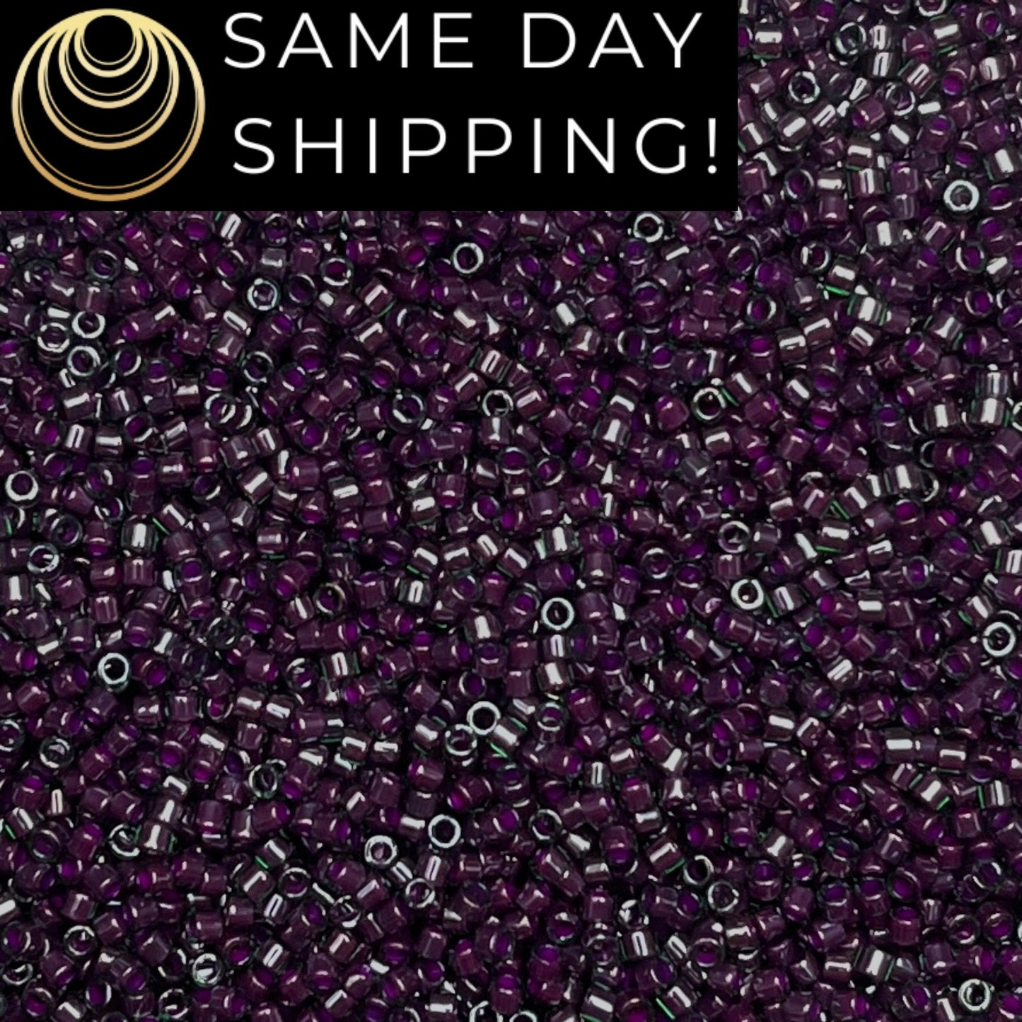 DB0279 SAME DAY SHIPPING! 1 Gram-20 Grams Miyuki 11/0 Delica Beads Lined Eggplant Luster DB279 -Free Container!