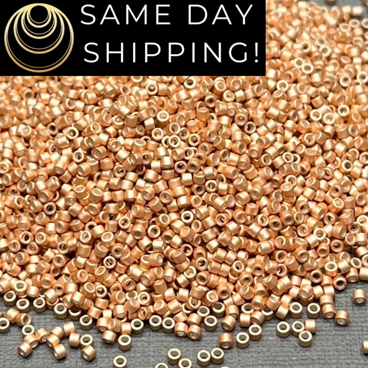 DB1152 SAME DAY SHIPPING! 1 Gram up to 20 Grams Miyuki 11/0 Delica Beads Galvanized Semi-Matte Gold Champagne -Free Container!