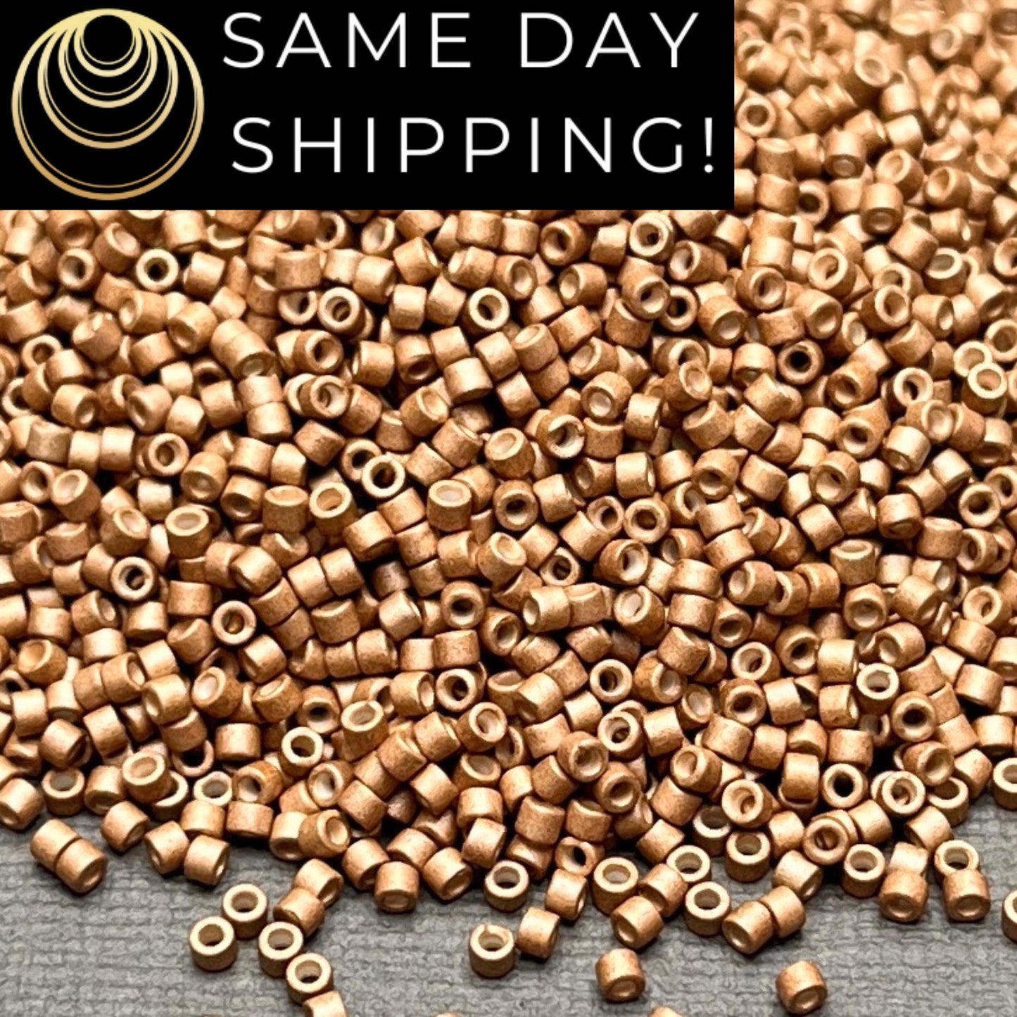 DB1163 SAME DAY SHIPPING! 1 Gram up to 20 Grams Miyuki 11/0 Delica Beads Galvanized Semi-Frosted Honey Gold -Free Container!