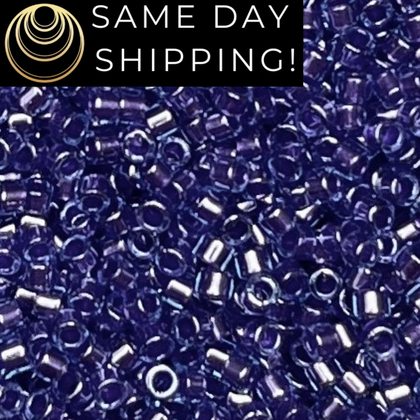 DB284 SAME DAY Shipping! 1 Gram-20 Grams Miyuki 11/0 Delica Beads Purple Lined Aqua Luster -Free Container! DB0284 DB-284