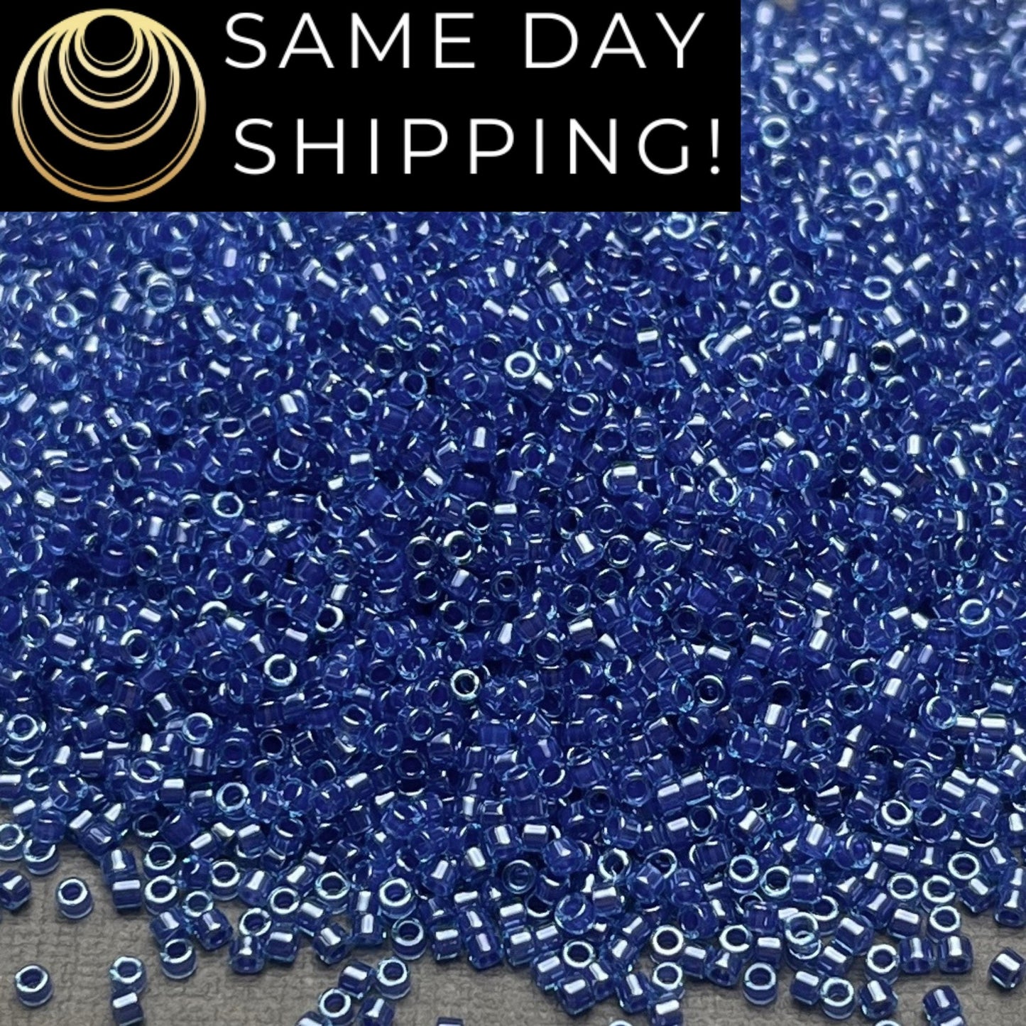 DB285 SAME DAY Shipping! 1 Gram-20 Grams Miyuki 11/0 Delica Beads Blue Lined Aqua -Free Container! DB-285 DB0285