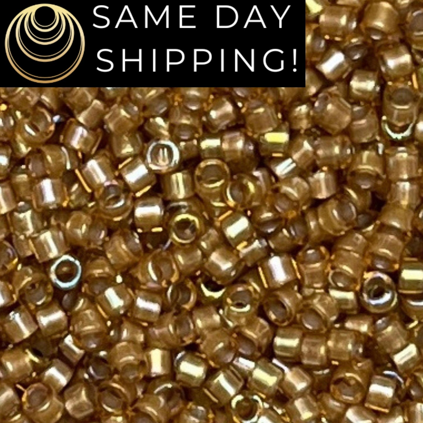 DB288 SAME Day Shipping! 1 Gram-20 Grams Miyuki 11/0 Delica Beads White Lined Saffron AB -Free Container! DB0288 DB-288