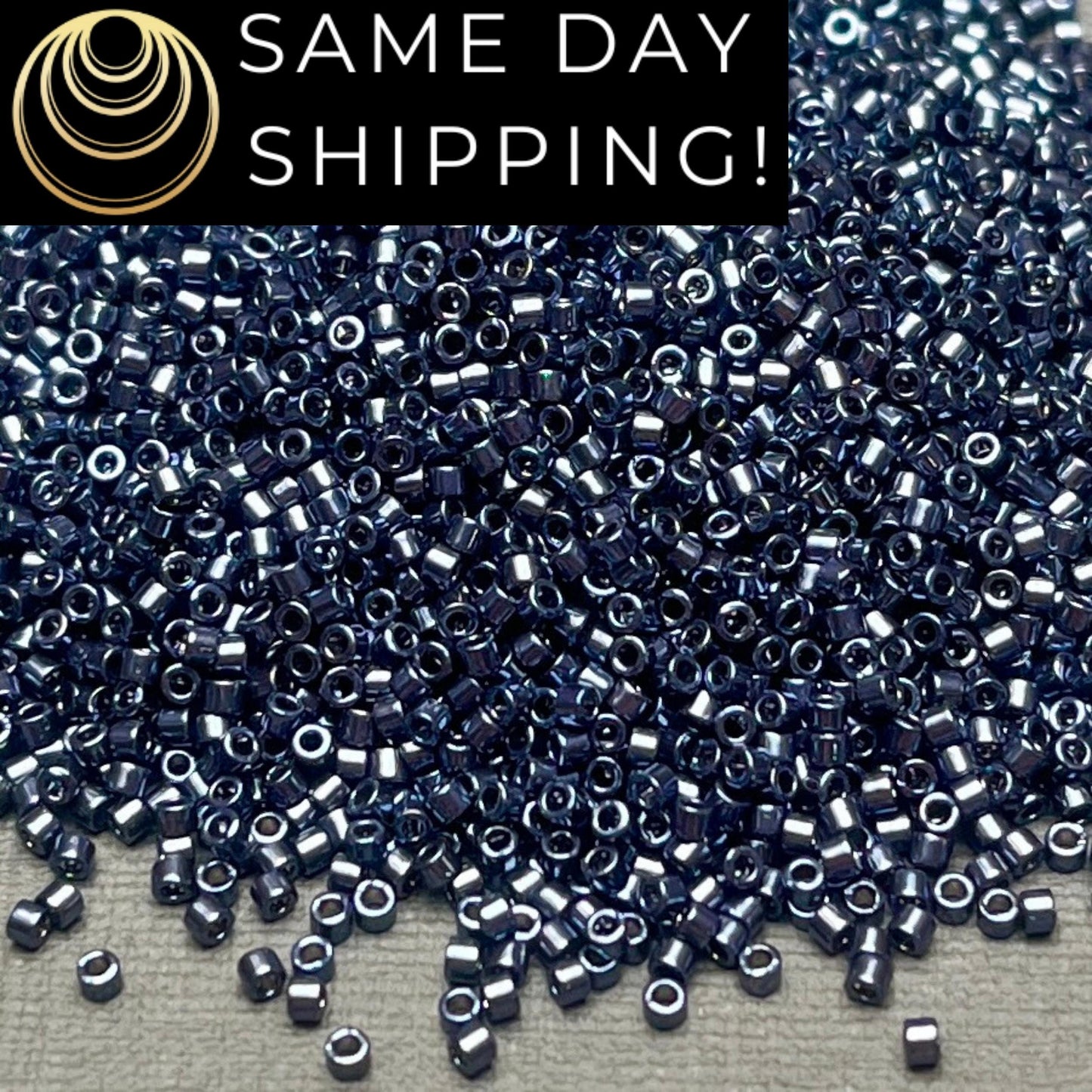 DB453 Same Day Shipping! 1 Gram-20 Grams Miyuki 11/0 Delica Beads Galvanized Gunmetal -Free Container! DB0453 DB-453
