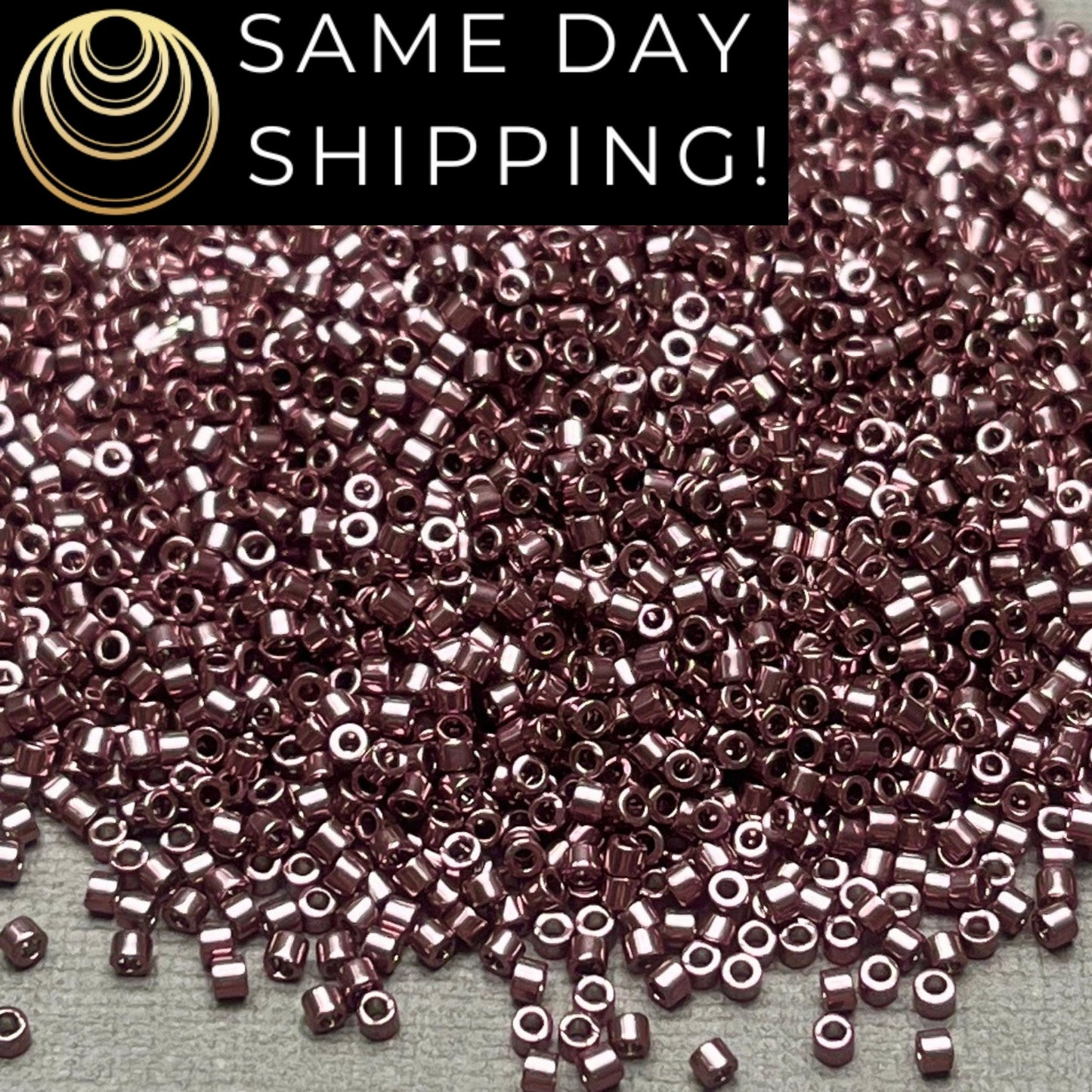 DB454 Same Day Shipping! 1 Gram-20 Grams Miyuki 11/0 Delica Beads Galvanized Smoky Amethyst -Free Container! DB0454 DB-454