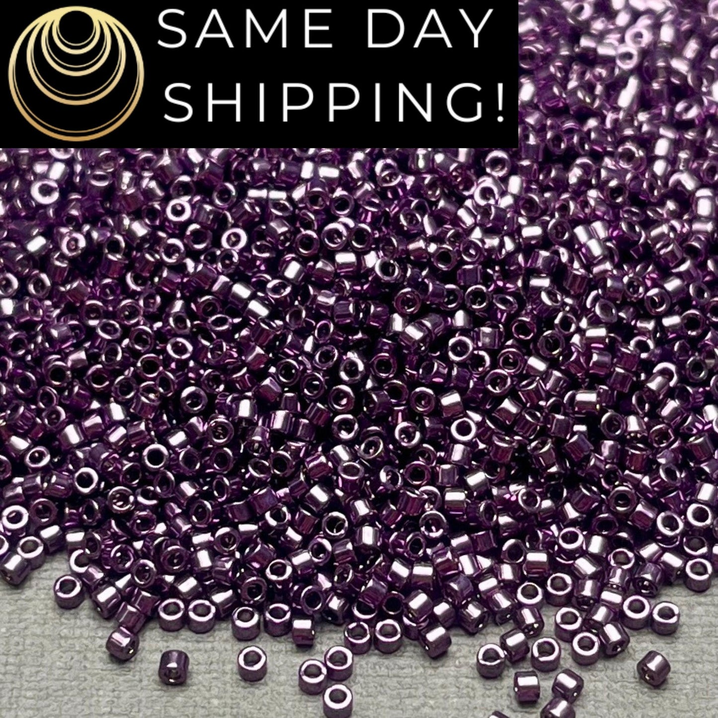 DB455 Same Day Shipping! 1 Gram-20 Grams Miyuki 11/0 Delica Beads Galvanized Dark Plum -Free Container! DB0455 DB-455