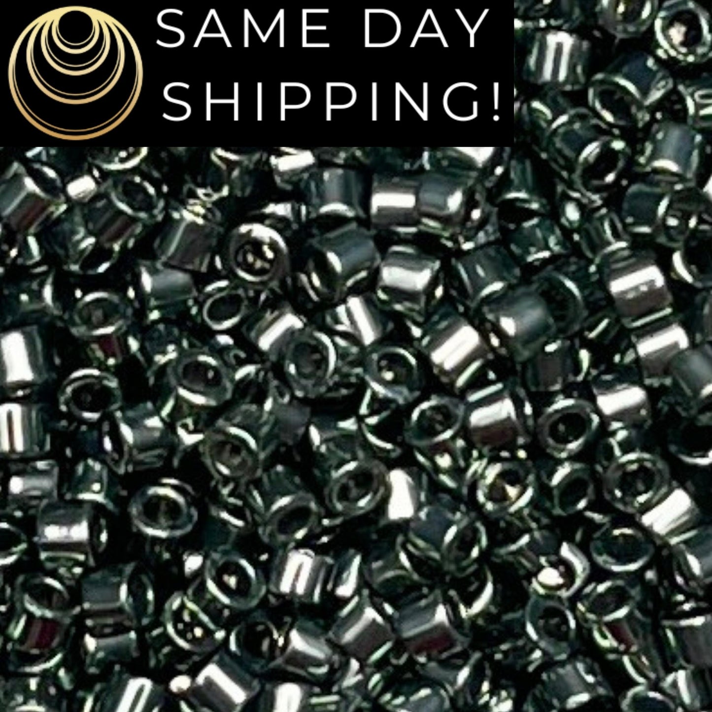 DB457 Same Day Shipping! 1 Gram-20 Grams Miyuki 11/0 Delica Beads Galvanized Dark Steel Green -Free Container! DB0457 DB-457