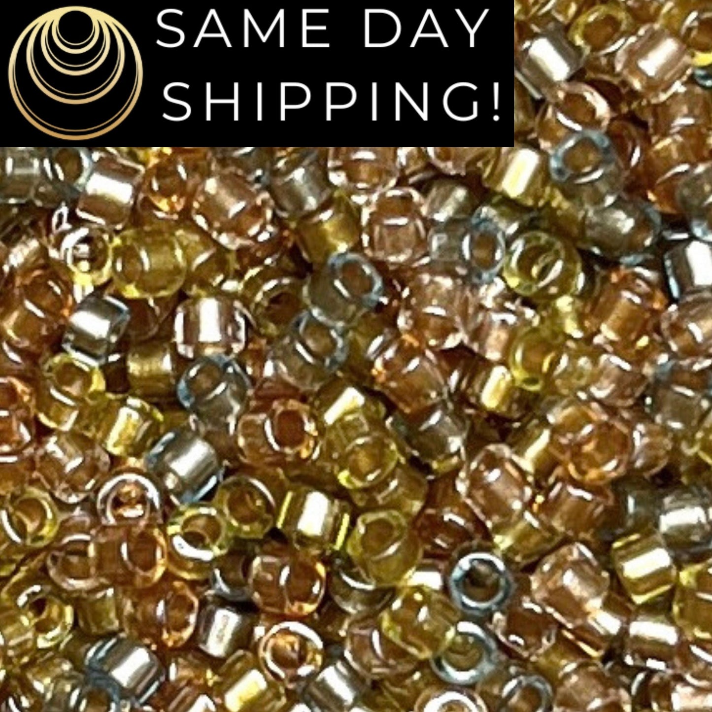 DB981 Same Day Shipping! 1 Gram-20 Grams Miyuki 11/0 Delica Beads Lined Metallic Mix -Free Container! DB0981 DB-981